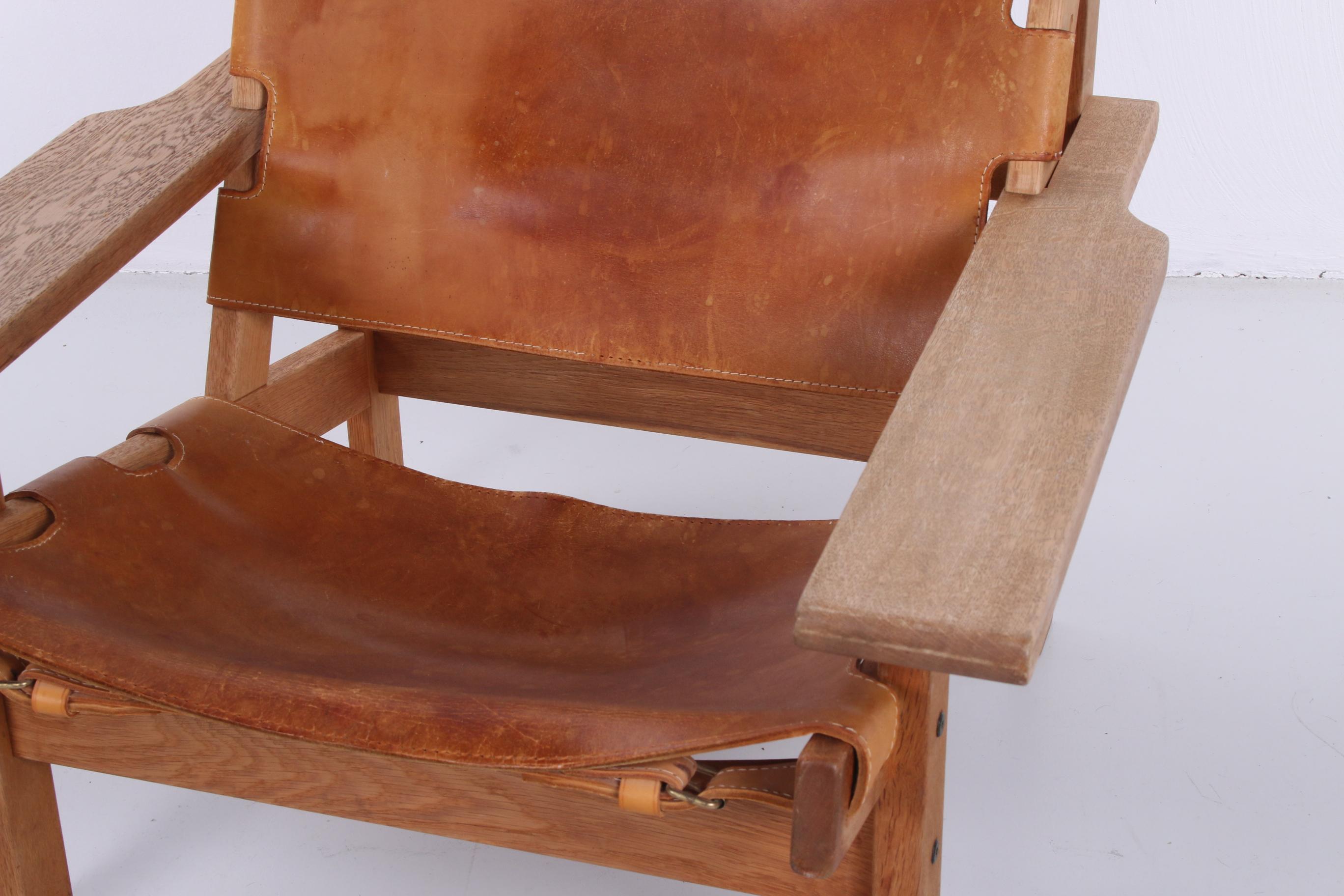 Mid-Century Leather and Oak Safari Chair by Kurt Østervig for KP Møbler 2