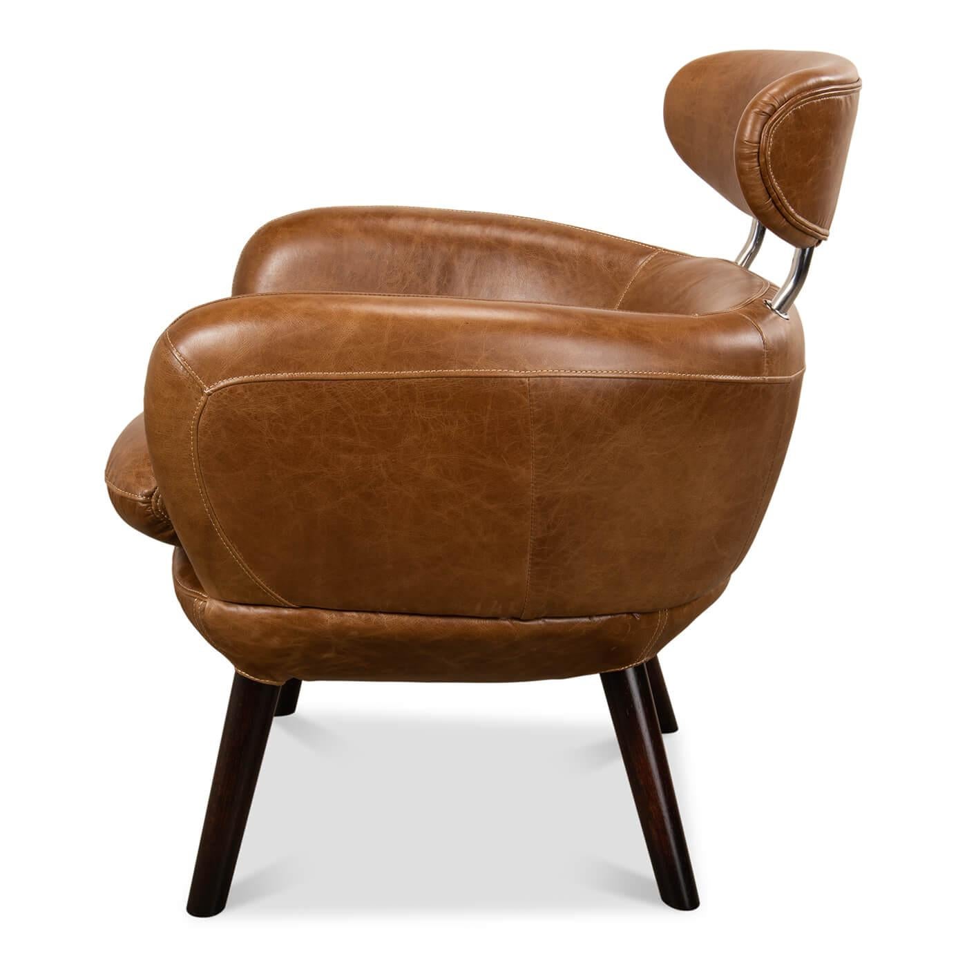 Mid-Century Modern Mid Century Leather Armchair For Sale