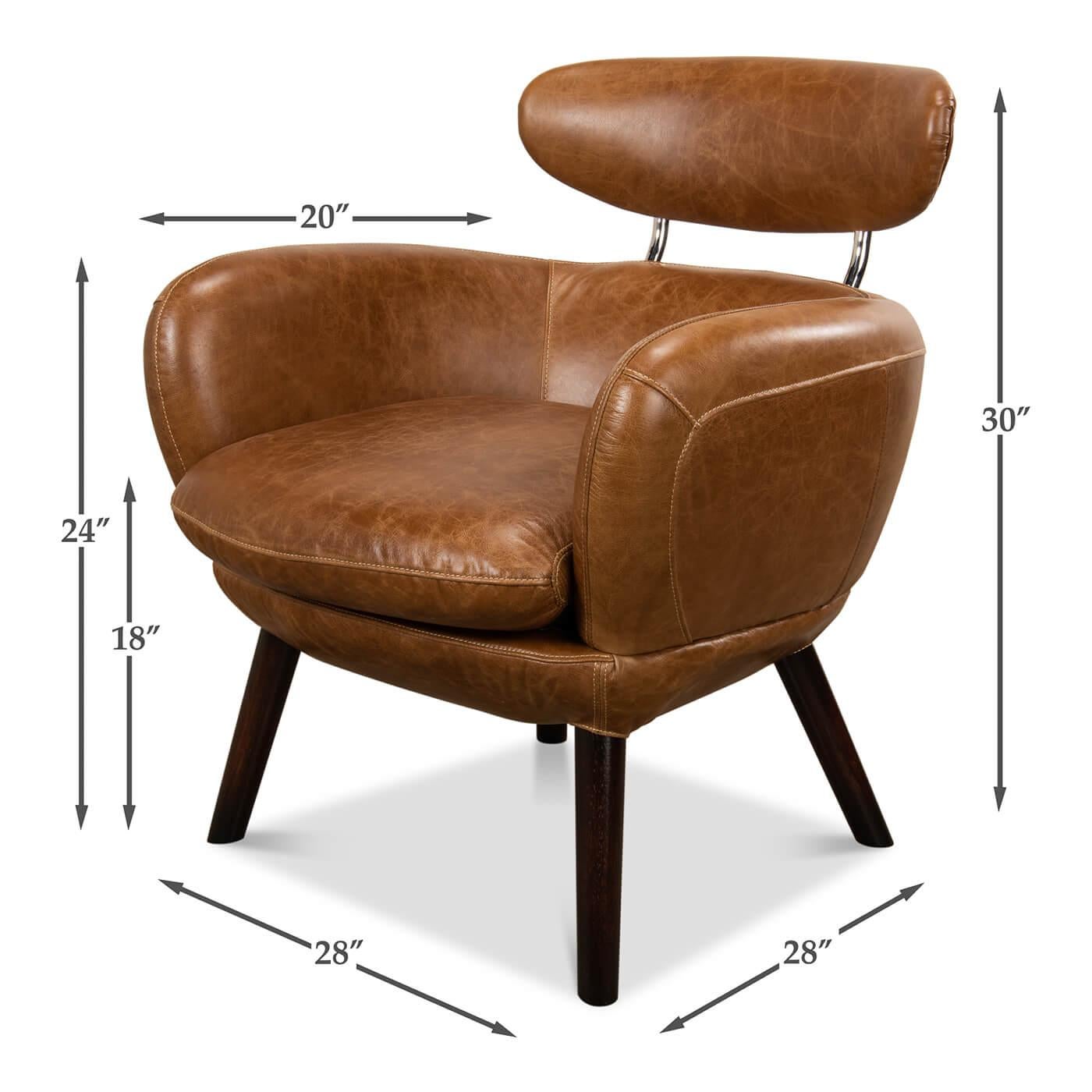 Mid Century Leather Armchair For Sale 1