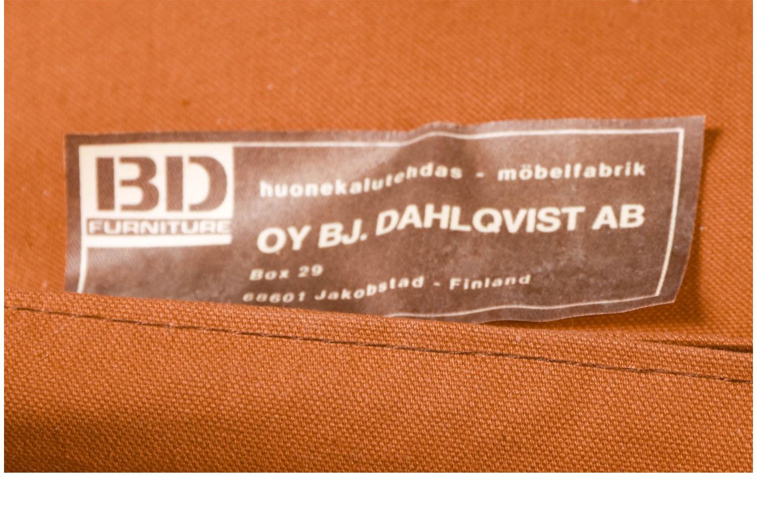 Mid-Century, Leather Armchair OY BJ Dahlqvist AB, Finland For Sale 1