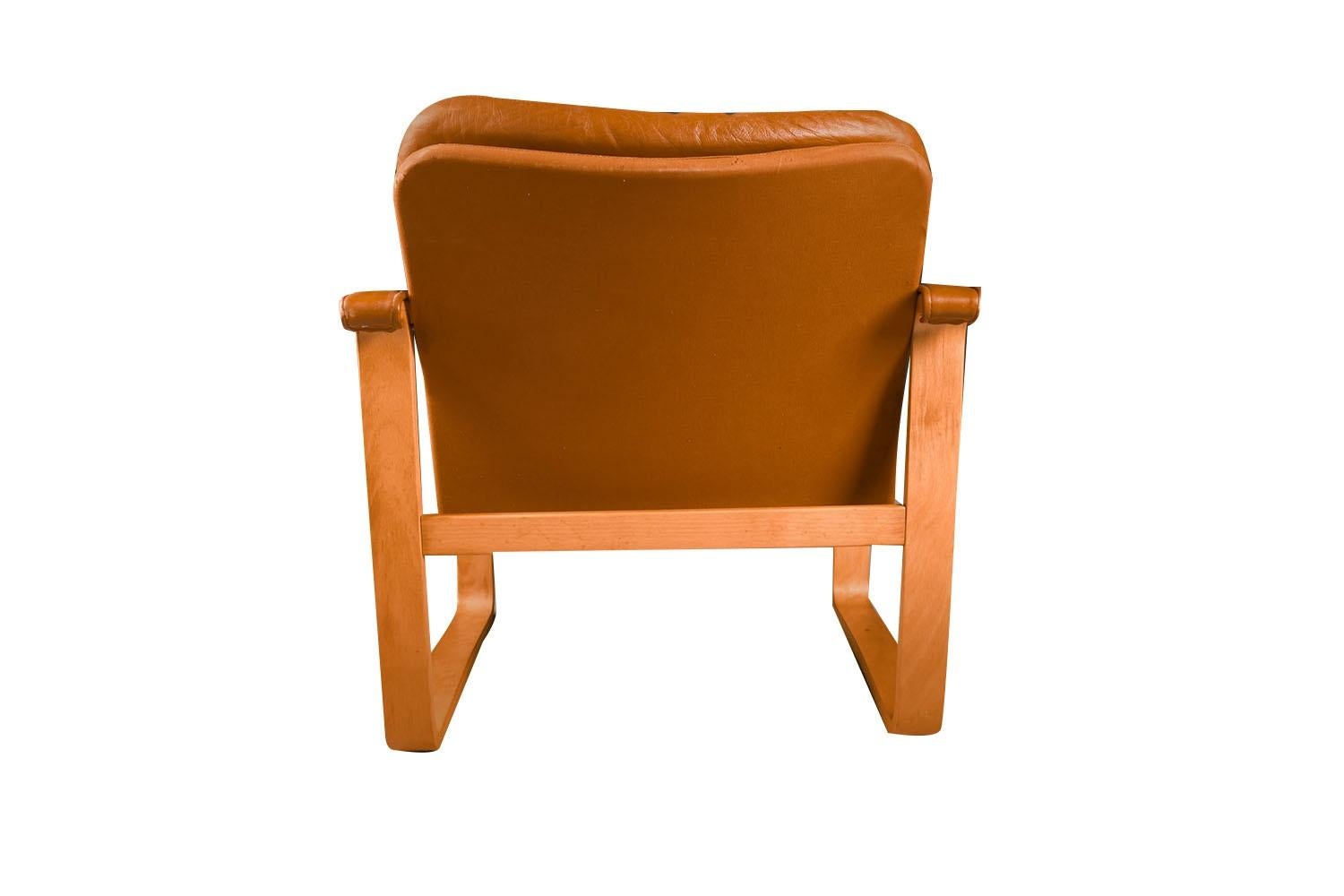 Mid-Century, Leather Armchair OY BJ Dahlqvist AB, Finland For Sale 2