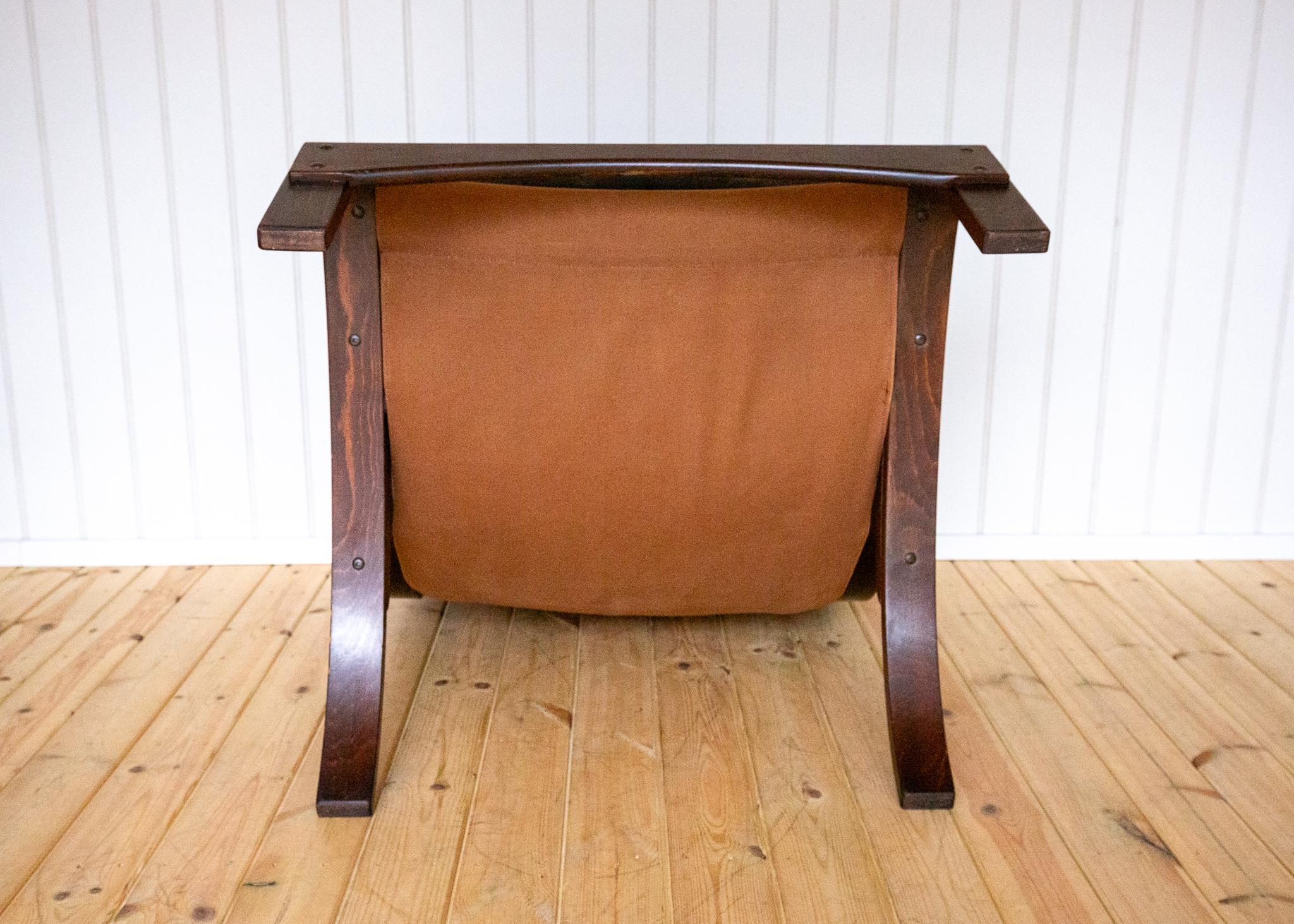 Fauteuil en cuir du milieu du siècle Scandinave Noir Cantilever Bentwood Relling 1970 en vente 13