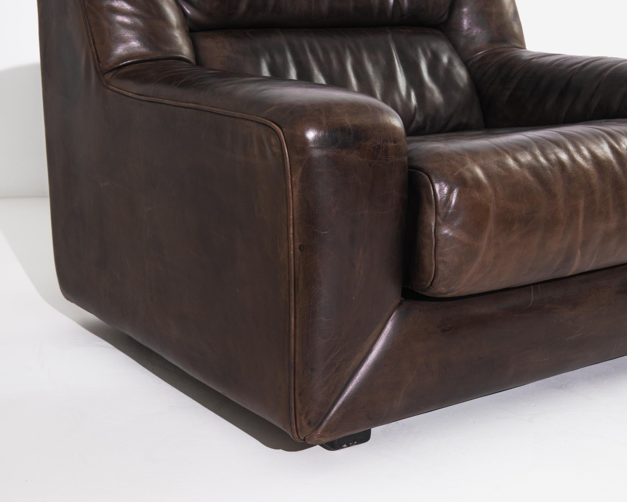 Late 20th Century Mid-Century Leather Armchairs by De Sede, a Pair