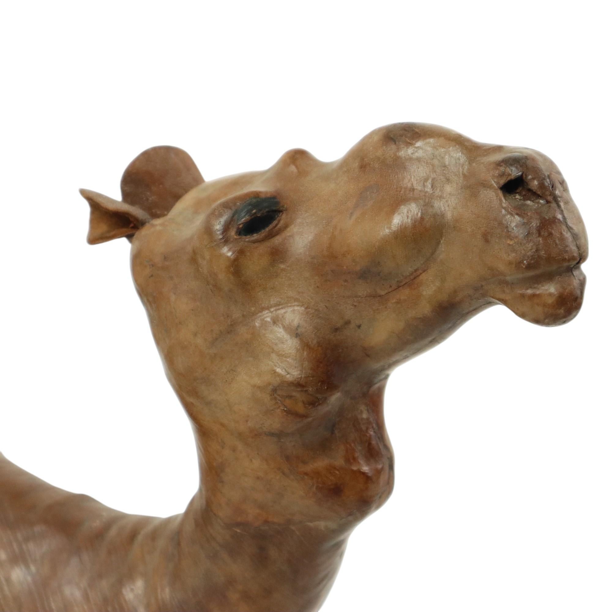 Mid Century Leather Camel Dromedary Statue Liberty of London 48cm 6