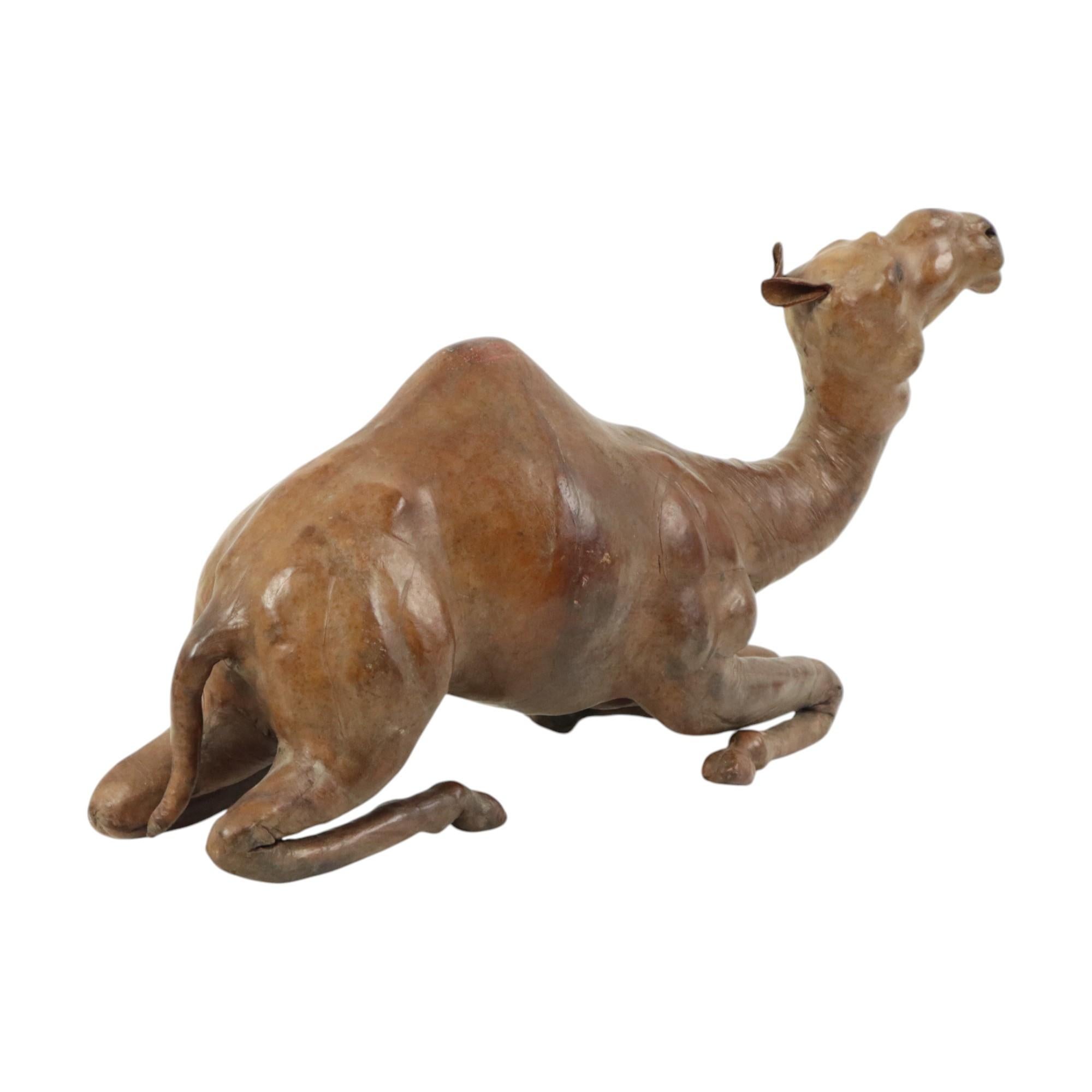 European Mid Century Leather Camel Dromedary Statue Liberty of London 48cm