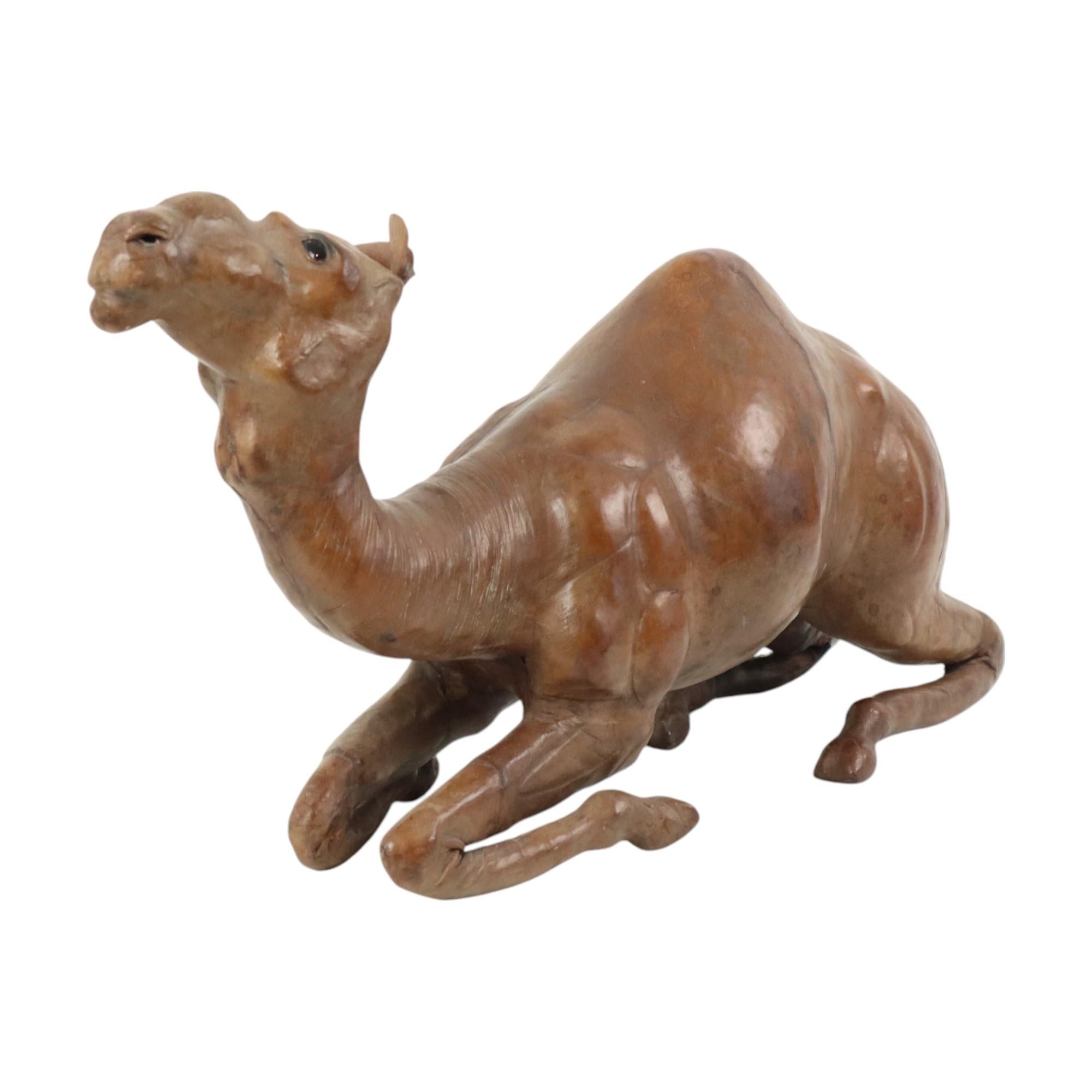 Mid Century Leather Camel Dromedary Statue Liberty of London 48cm 1