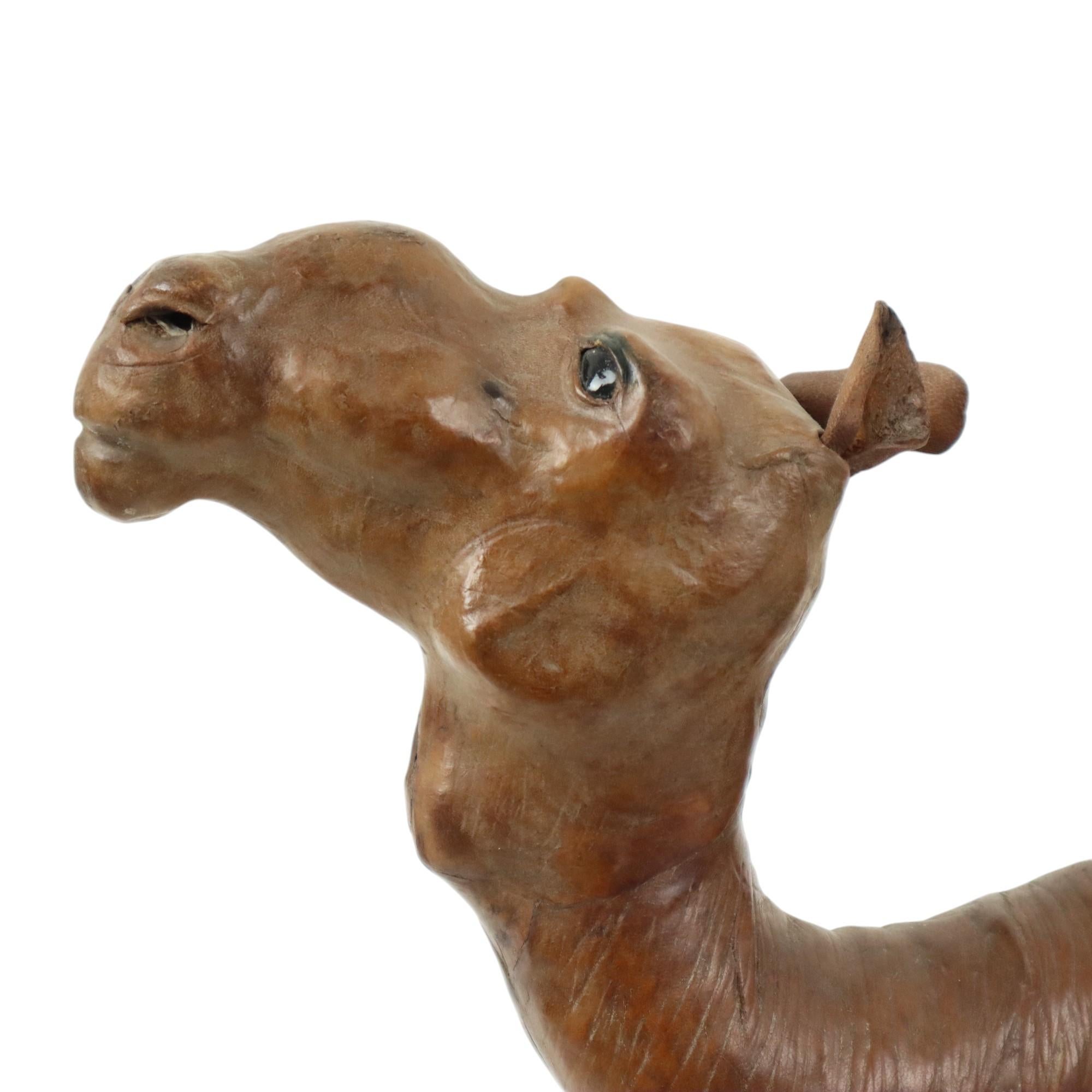 Mid Century Leather Camel Dromedary Statue Liberty of London 48cm 2