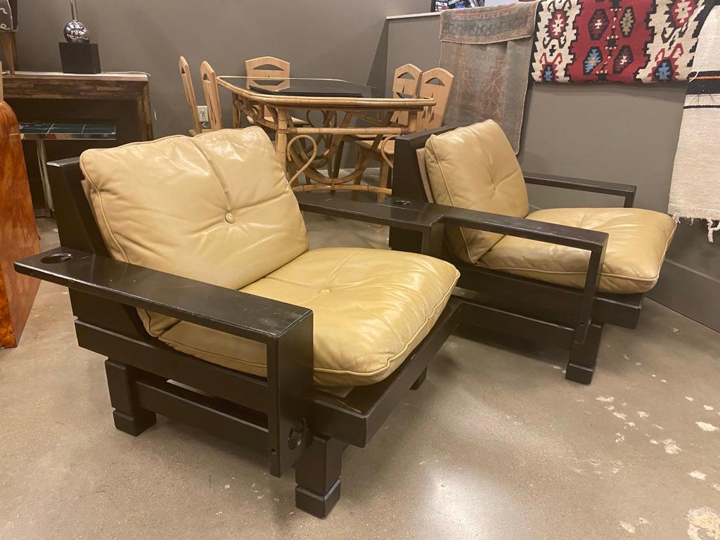 Mid Century Leather Chairs, 1960's 4
