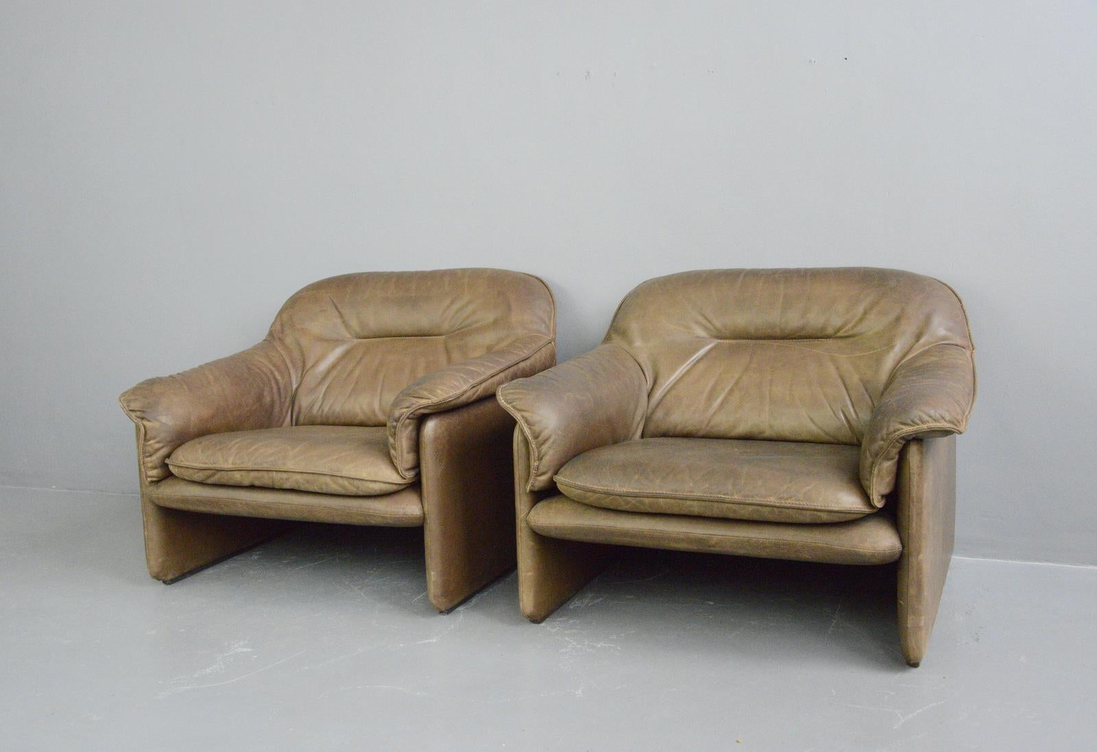 Midcentury Leather Chairs by De Sede, circa 1960s 6