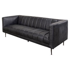 Leder-Kandelaber-Sofa aus der Mitte des Jahrhunderts