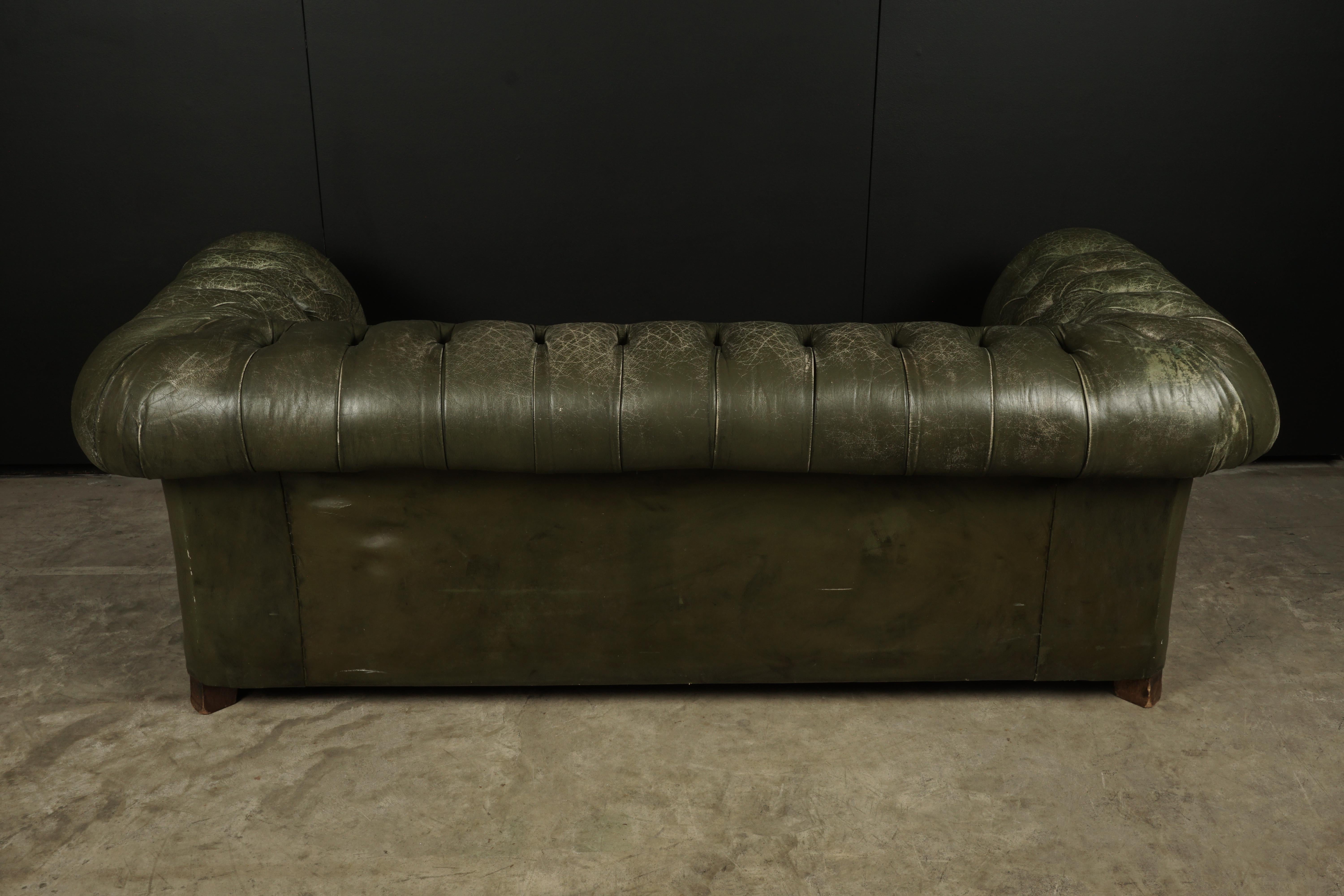 Vintage Leather Chesterfield Sofa from England, circa 1960 In Good Condition In Nashville, TN