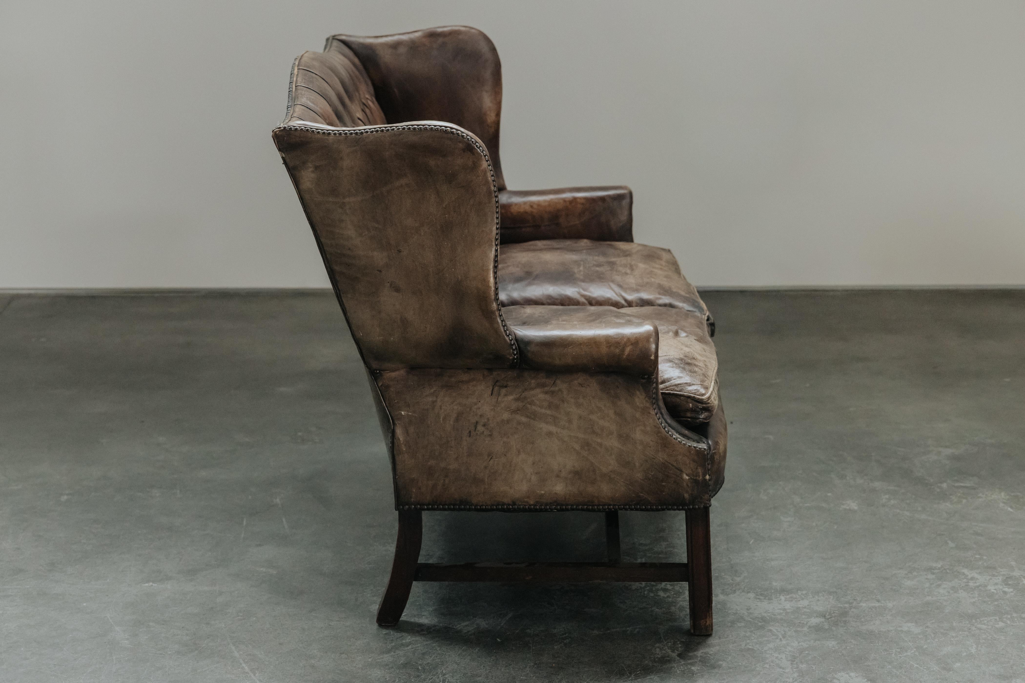 Mid-20th Century Mid Century Leather Chesterfield Sofa From France, Circa 1950 For Sale