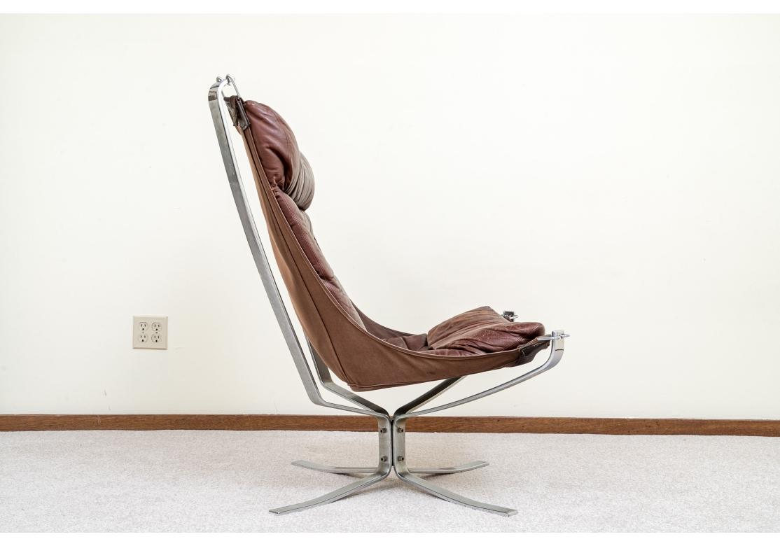 20th Century Mid-century Leather Chrome Lounge Chair By Sigurd Ressell for Restoration For Sale
