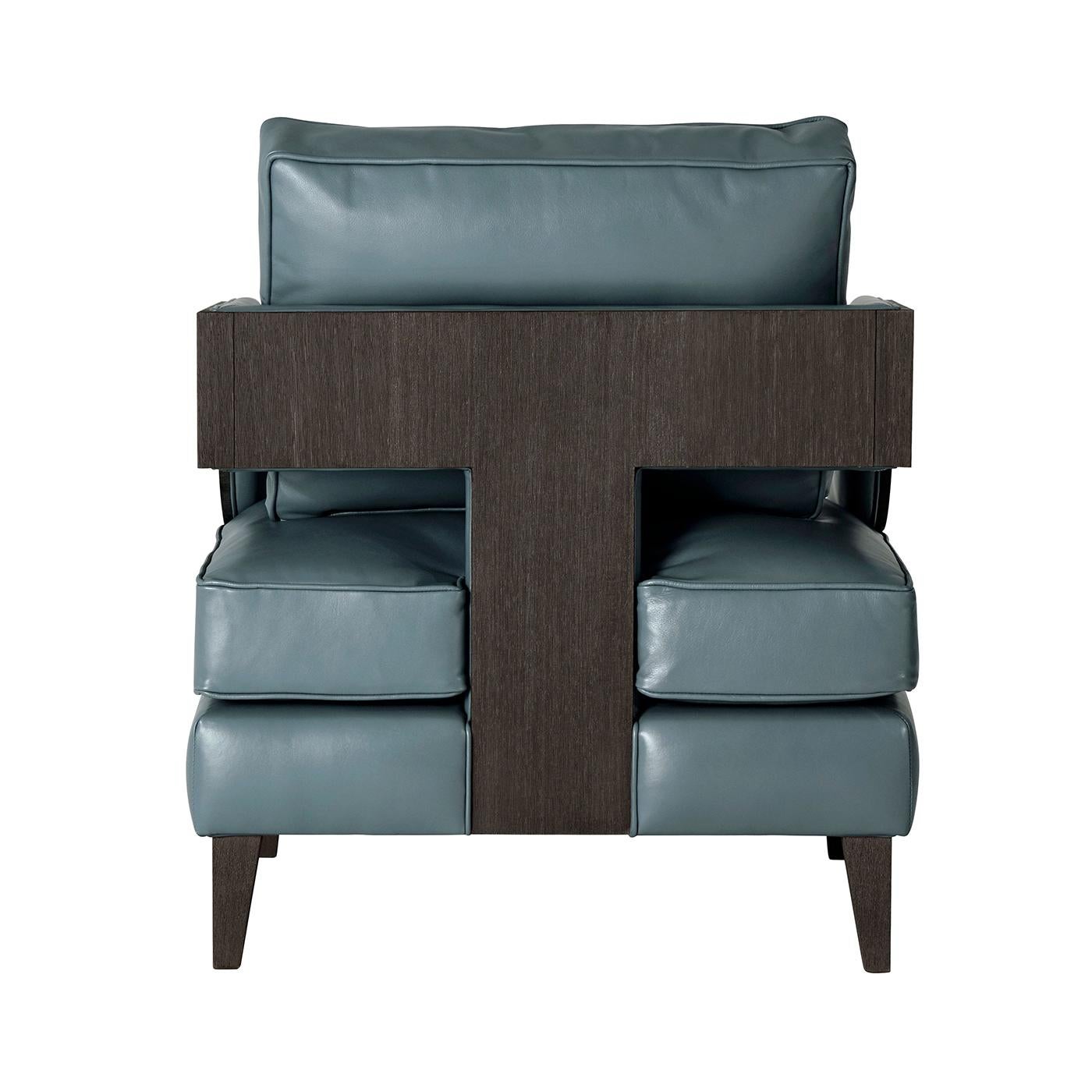 brown leather accent chair