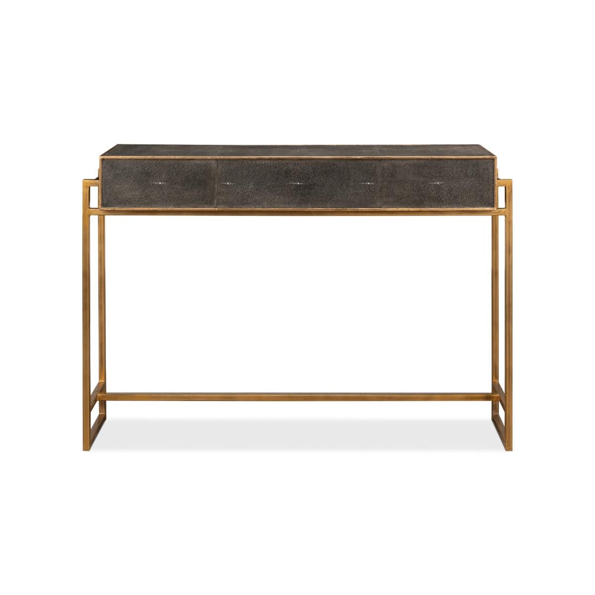 Metal Mid Century Leather Console Table