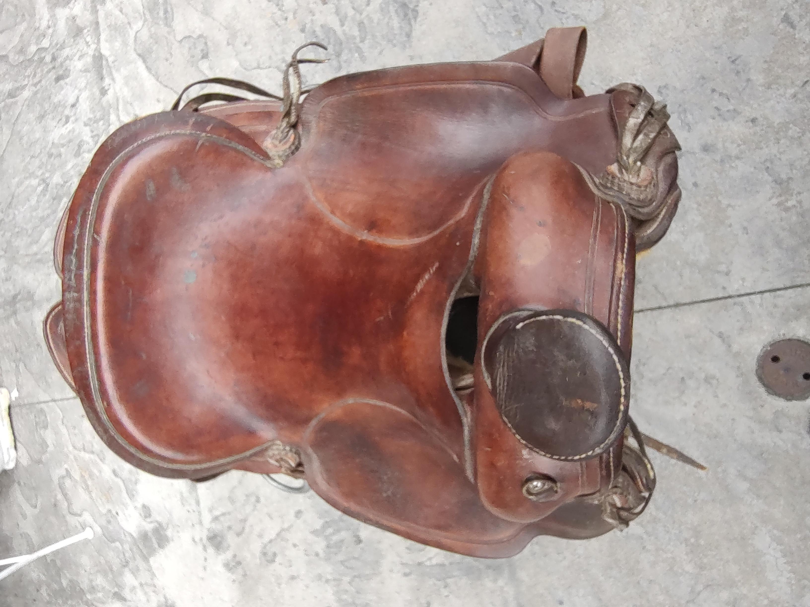 Aluminum Mid Century Leather Cowboy Saddle by Simco For Sale