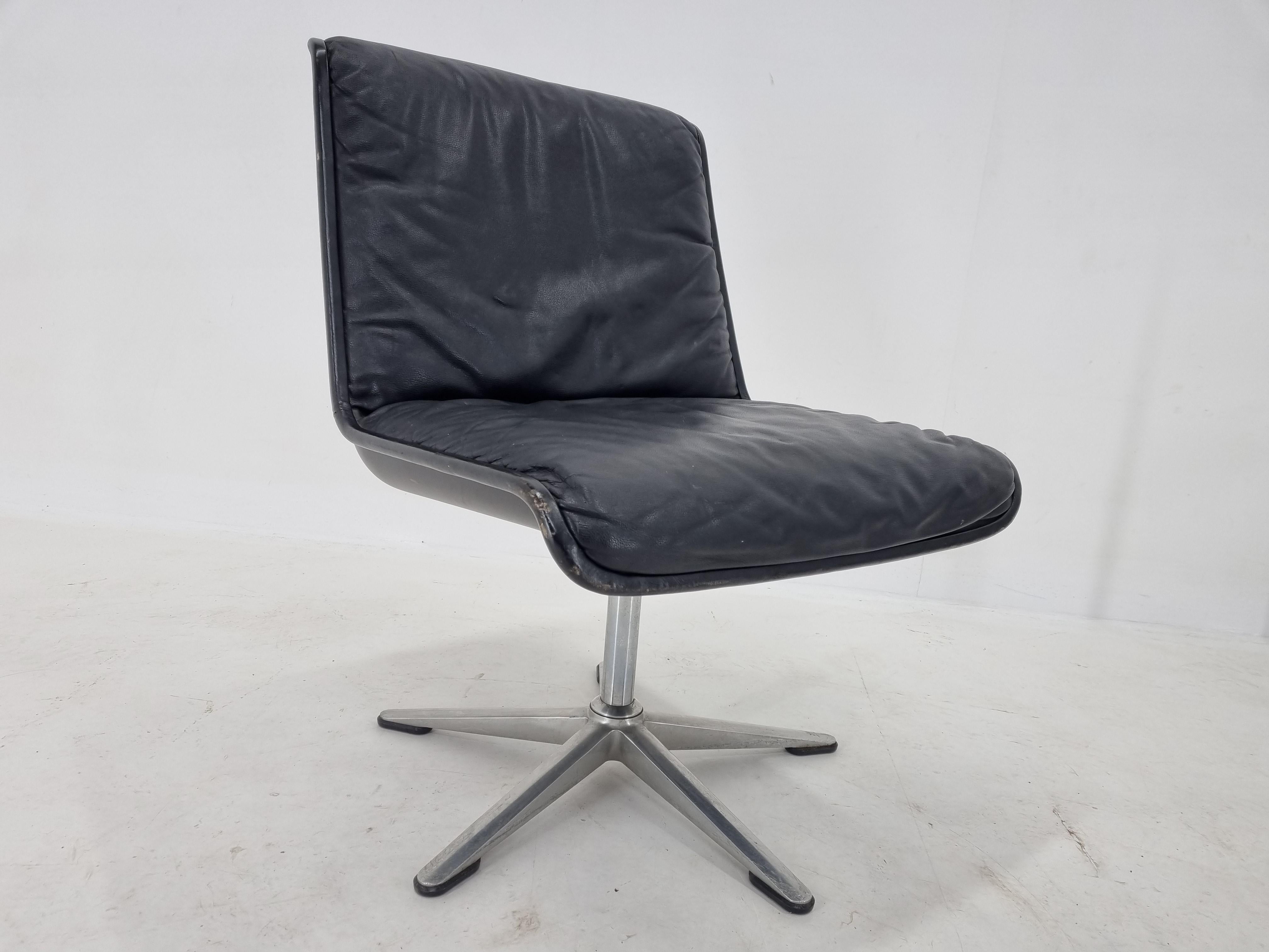 Mid Century Leather Desk Chair Delta Wilkhahn, 1970s For Sale 6