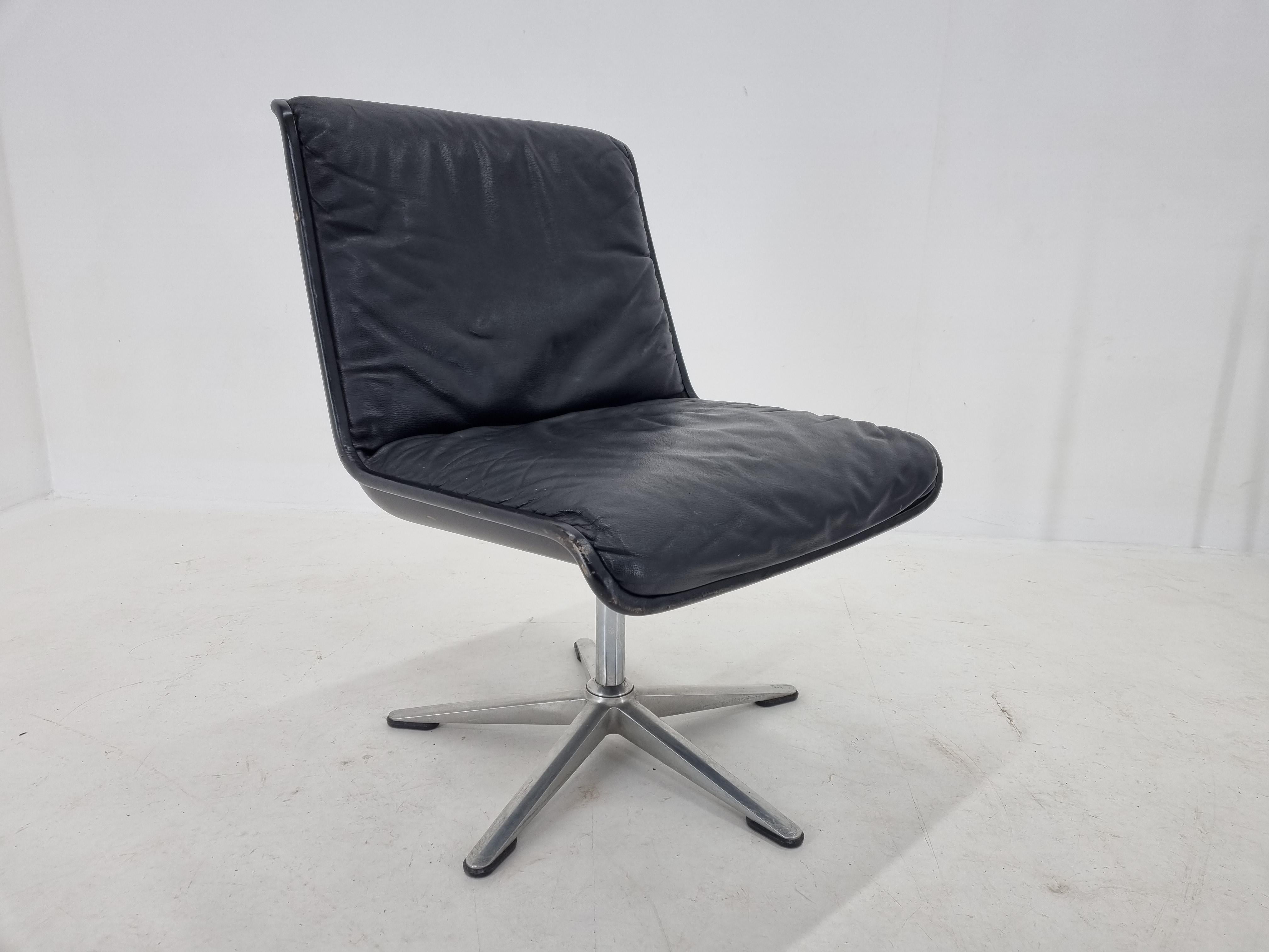 Mid Century Leather Desk Chair Delta Wilkhahn, 1970s For Sale 2