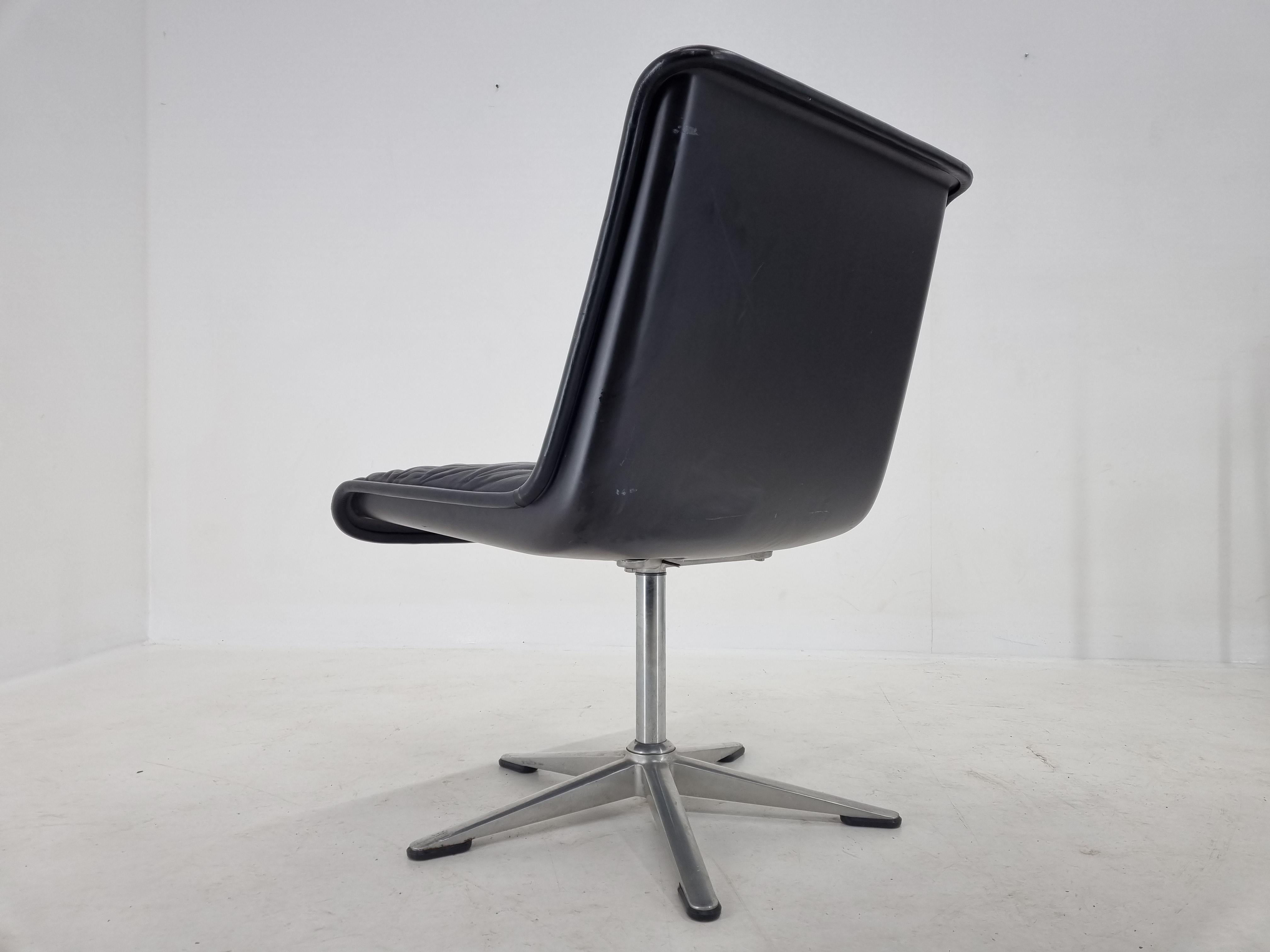 Mid Century Leather Desk Chair Delta Wilkhahn, 1970s For Sale 3