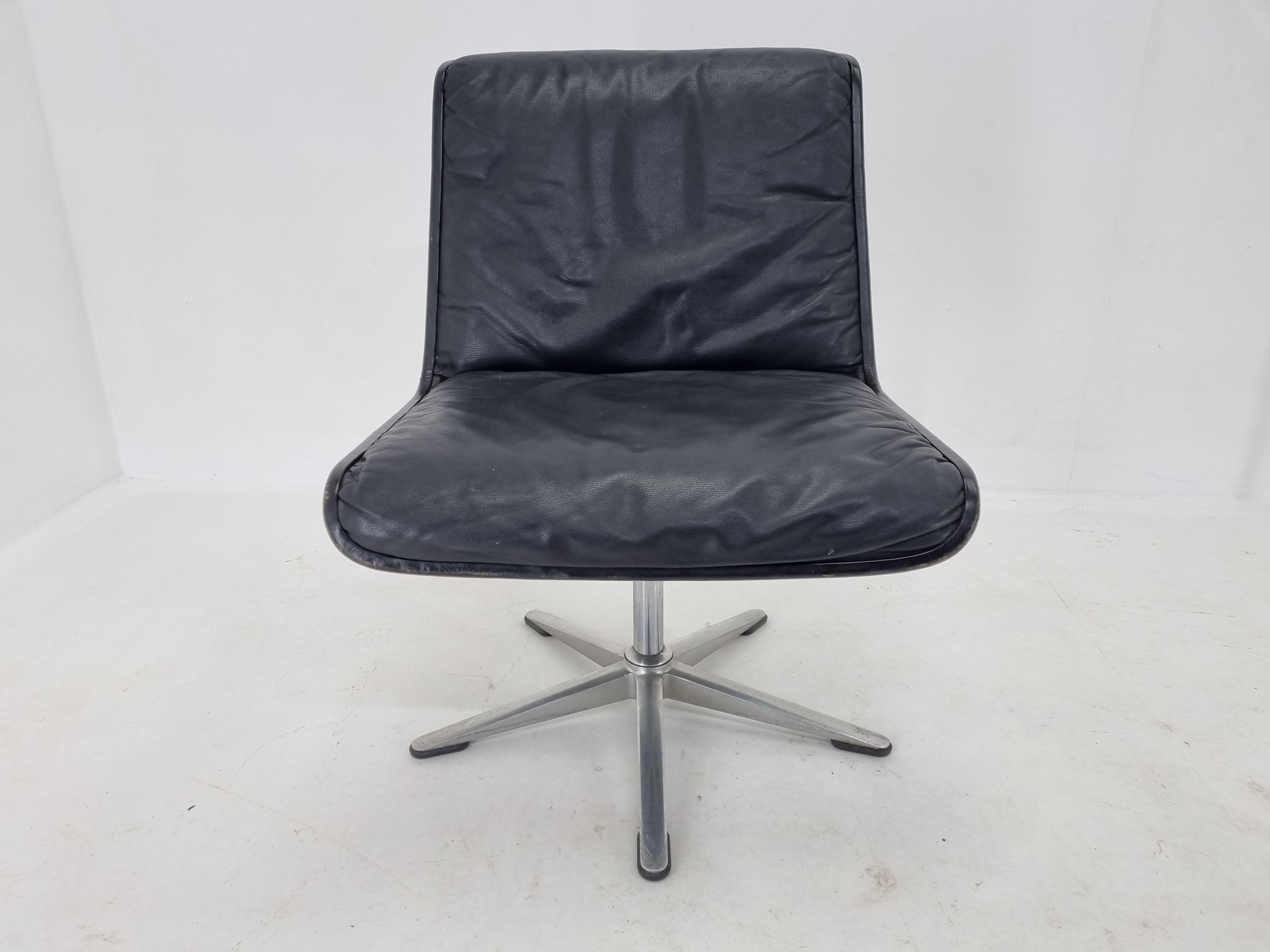 Mid Century Leather Desk Chair Delta Wilkhahn, 1970s For Sale 5