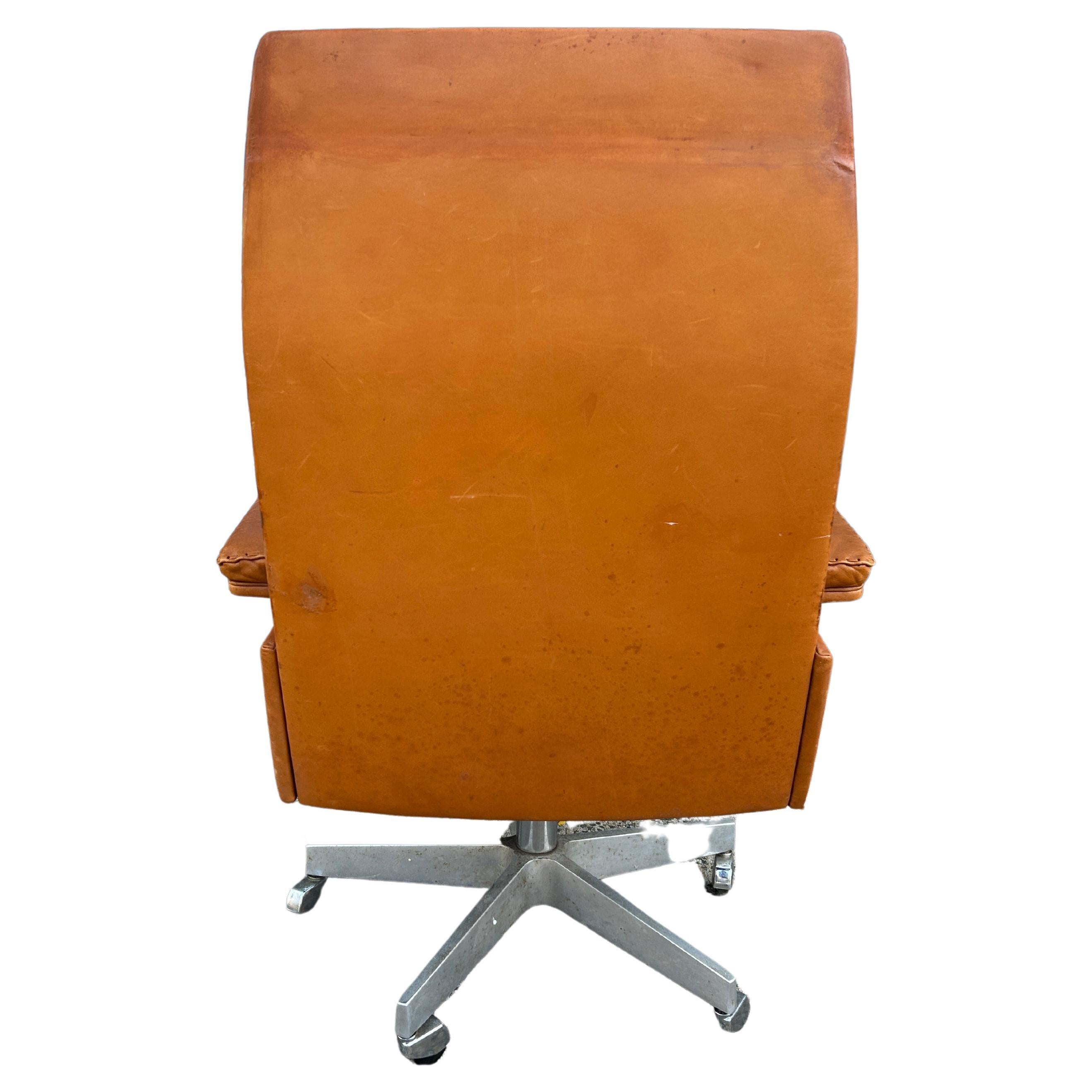 Aluminum Mid Century Leather Executive Office Chair DS 35 De Sede