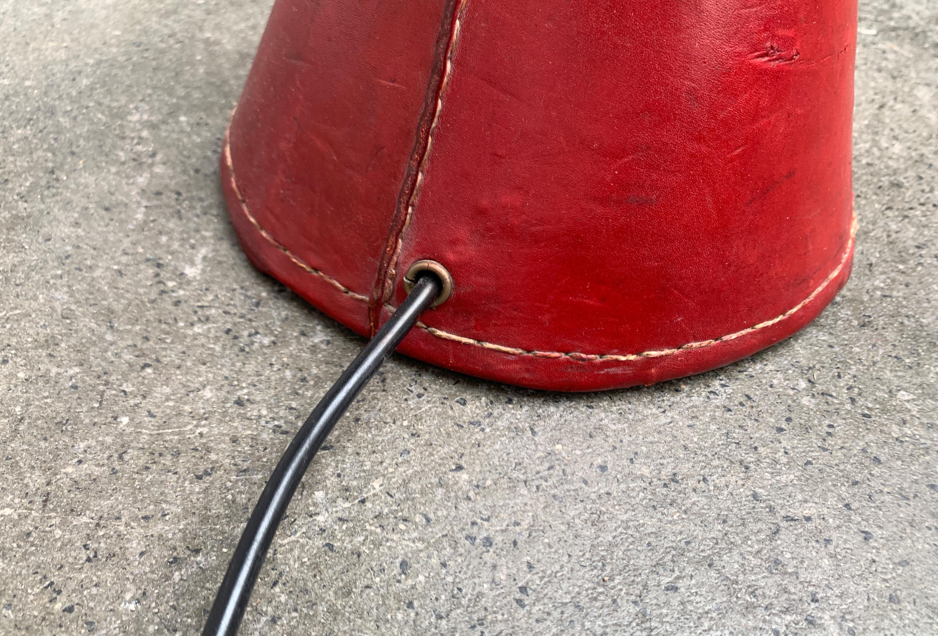 Lampadaire en cuir du milieu du siècle dans le style de Jacques Adnet pour Valenti, Espagne en vente 2