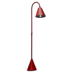 Mid-Century Leather Floor Lamp in the style of Jacques Adnet for Valenti, Spain