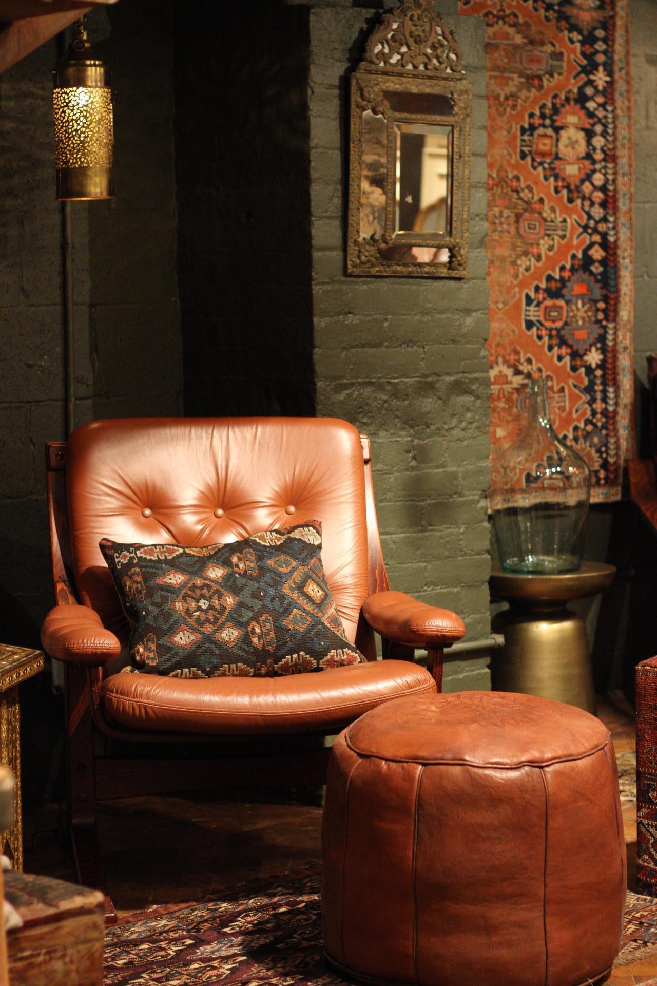 Danish Midcentury Leather Lounge Chair