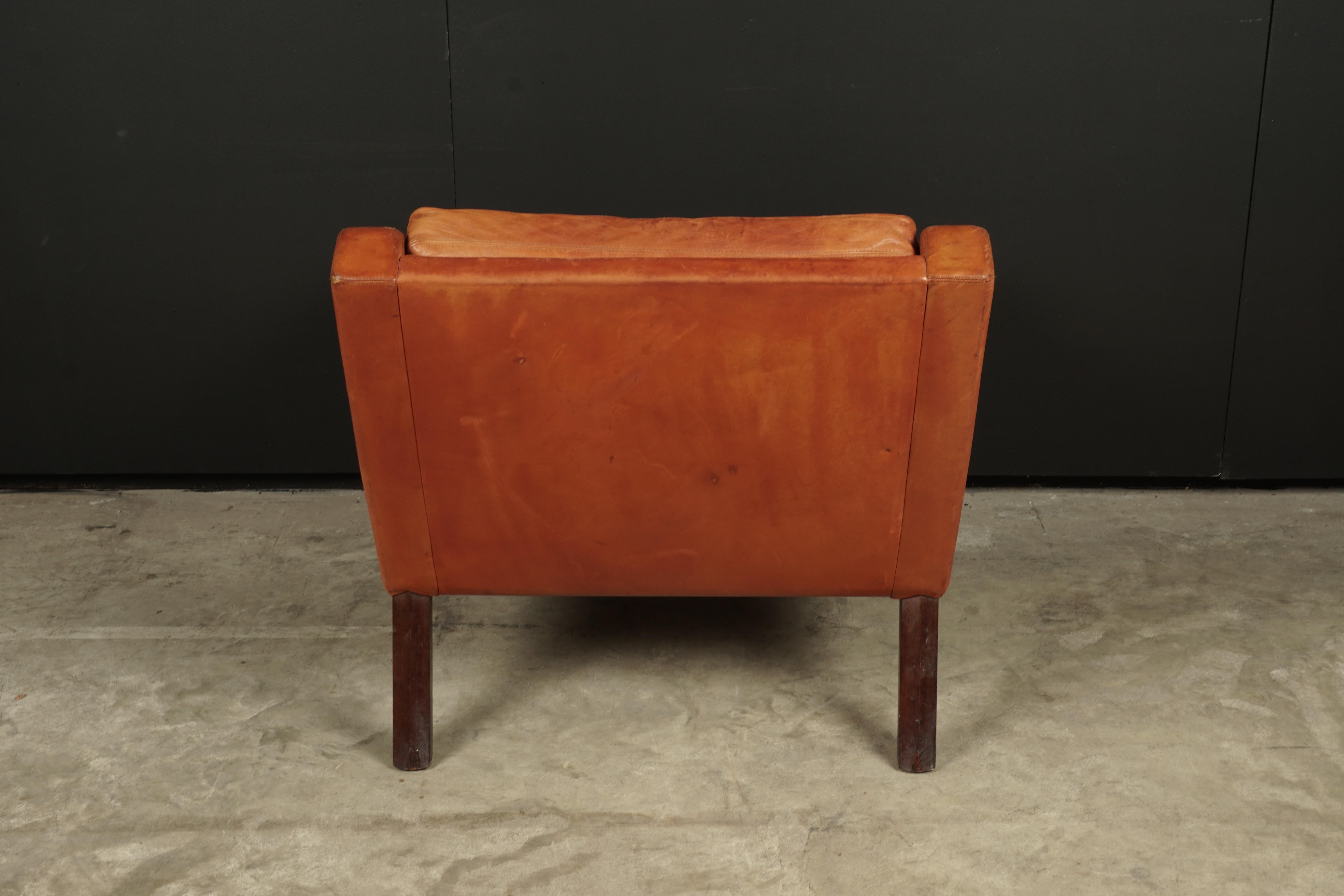 Late 20th Century Vintage Midcentury Leather Lounge Chair from Denmark, circa 1970