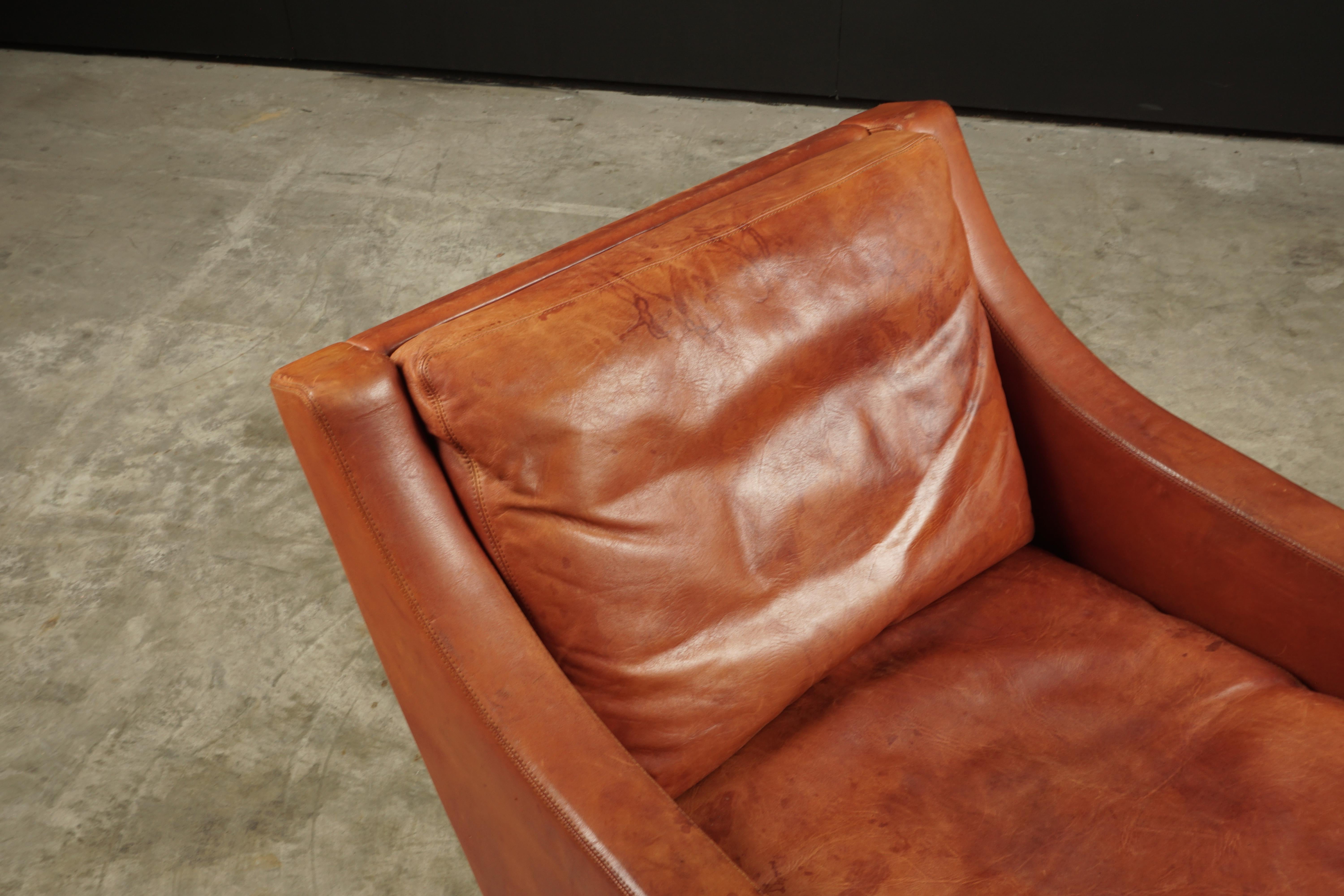 Vintage Midcentury Leather Lounge Chair from Denmark, circa 1970 2