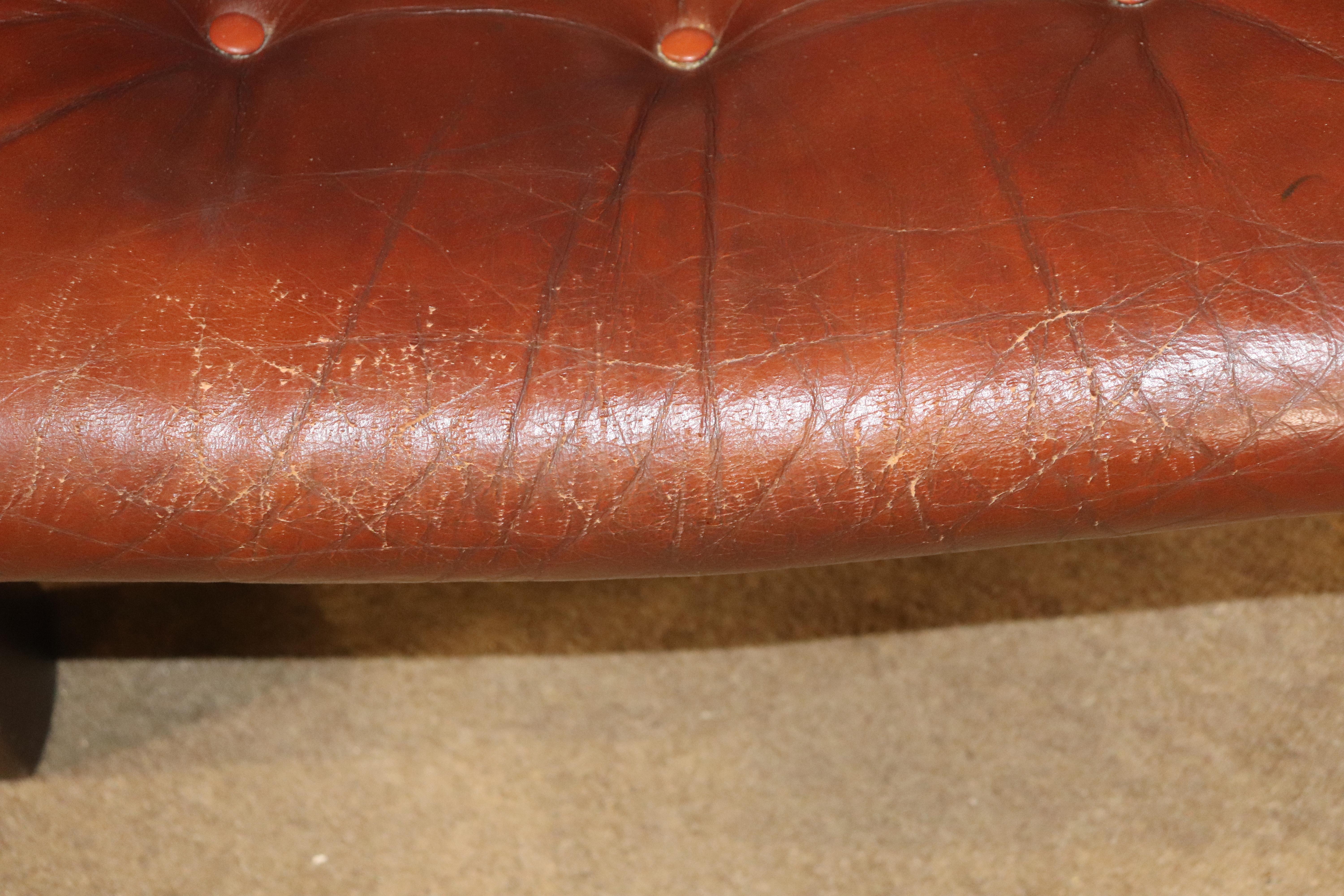 Midcentury Leather Lounge Chair with Ottoman For Sale 5