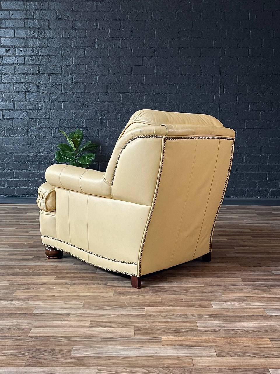 Mid-Century Leather Lounge Chair w/ Ottoman 1