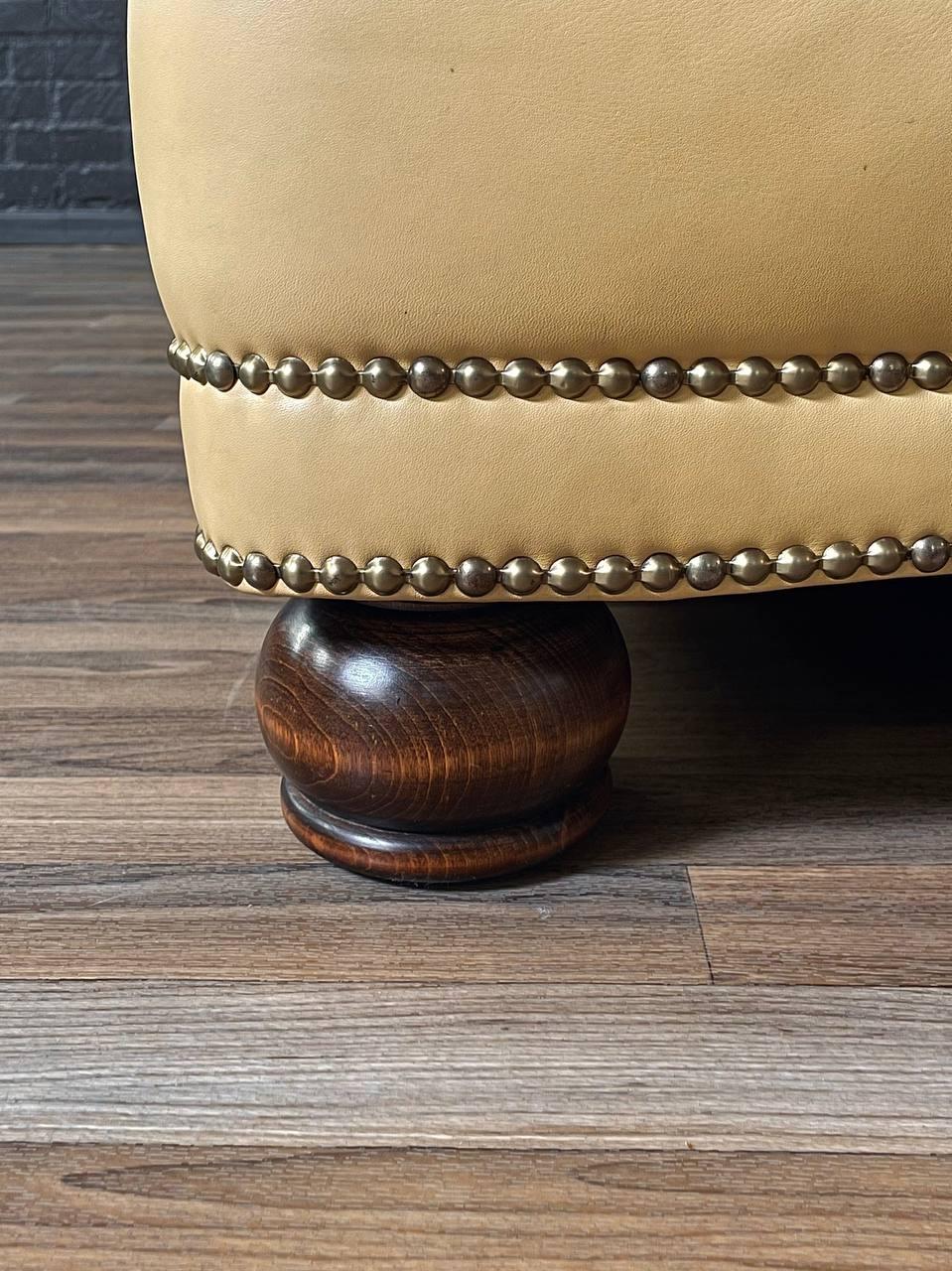 Mid-Century Leather Lounge Chair w/ Ottoman 3