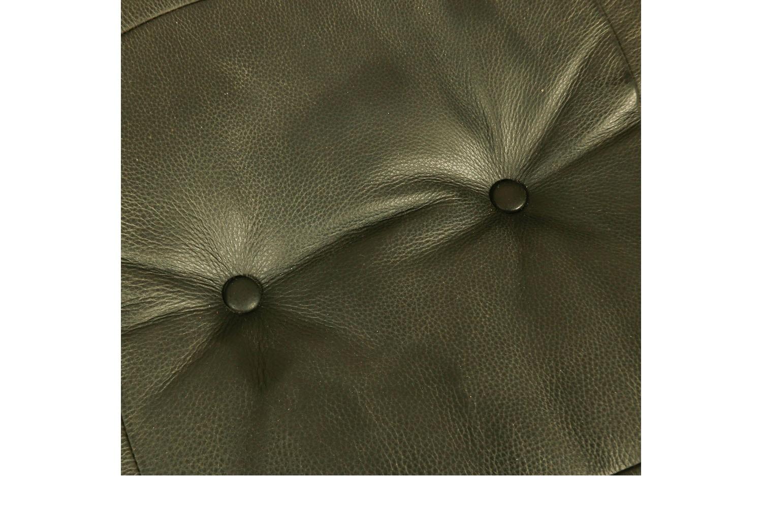 Late 20th Century Mid-Century Leather Luna Sling Lounge Chair Ottoman by Hjellegjerde Norway