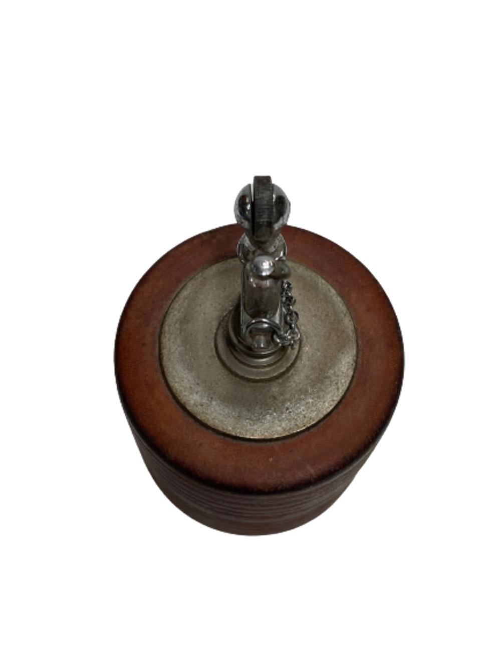 Mid-20th Century Mid Century Leather Round Table Lighter Chain Cover