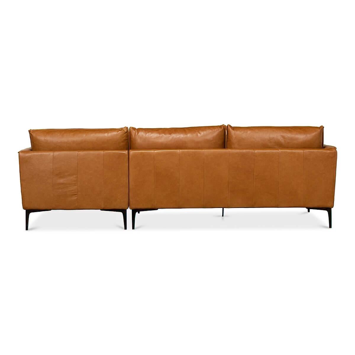 Asian Mid Century Leather Section, to the Right