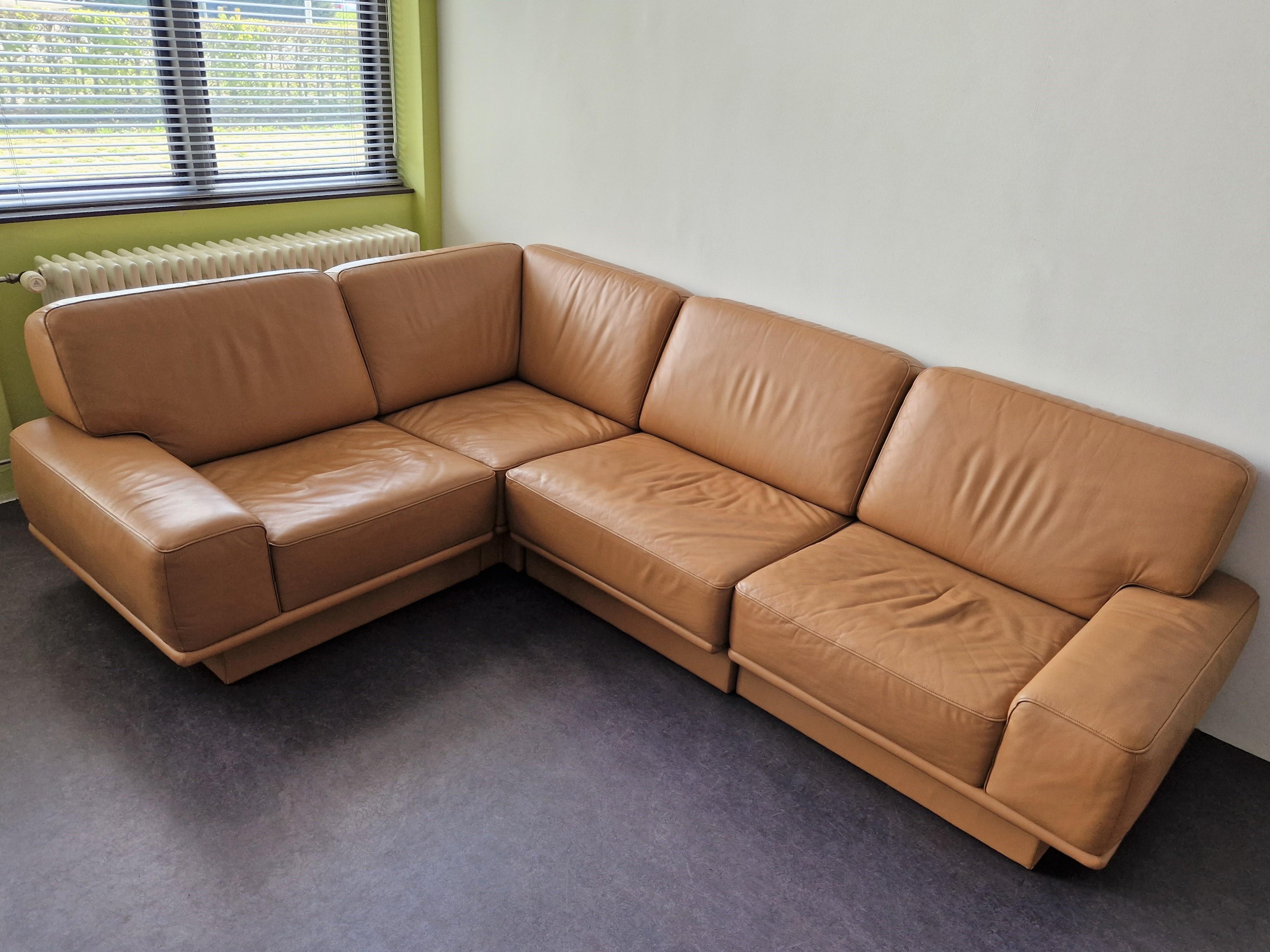 Midcentury Leather Sectional Corner Sofa by De Sede, Switzerland For Sale 3