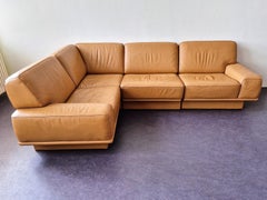 Midcentury Leather Sectional Corner Sofa by De Sede, Switzerland