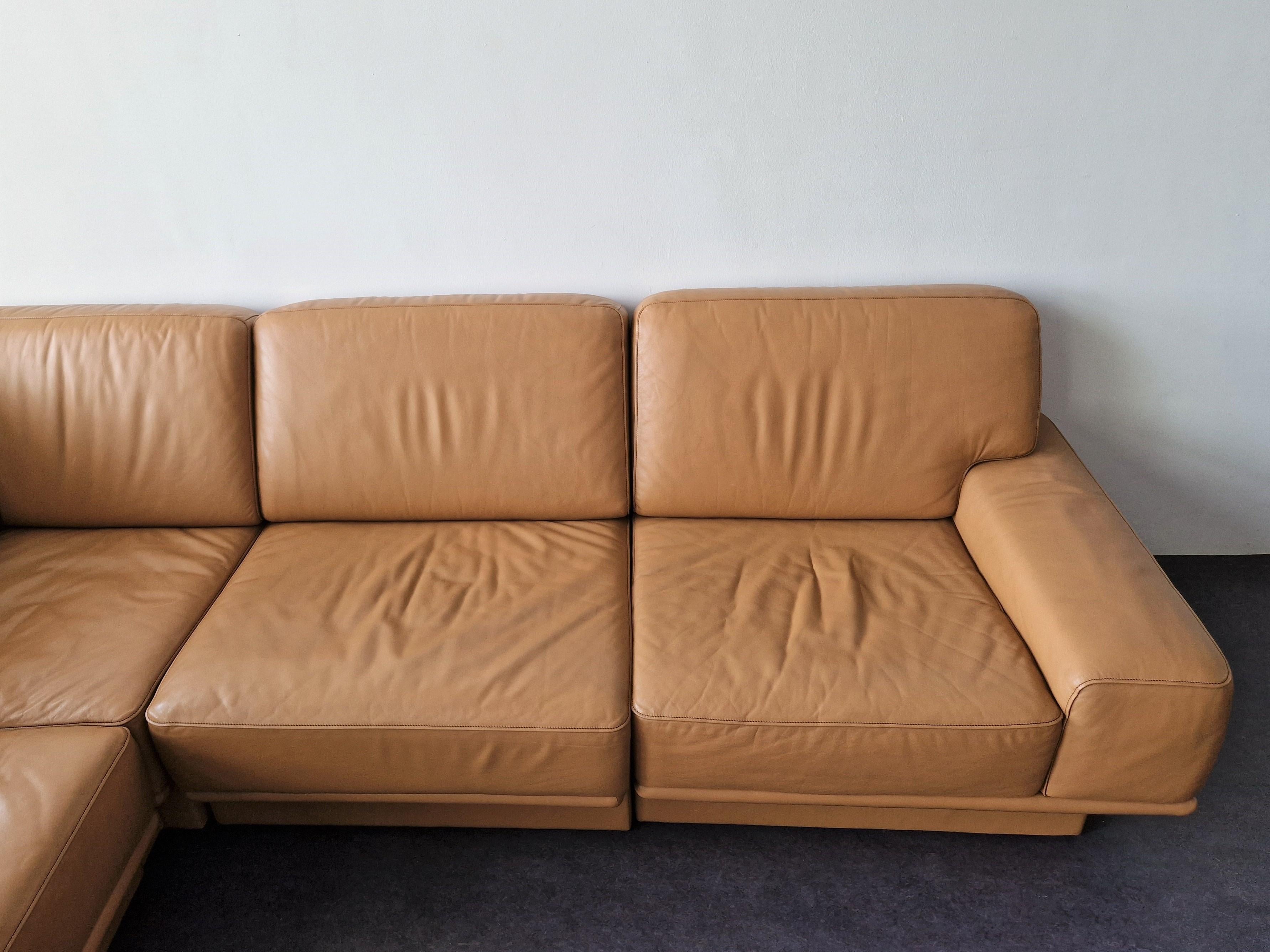 Mid-Century Modern Midcentury Leather Sectional Corner Sofa by De Sede, Switzerland For Sale