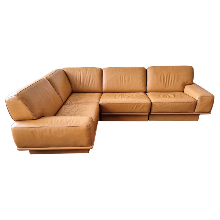 Canapé d'angle sectionnel en cuir du milieu du siècle dernier de De Sede,  Suisse En vente sur 1stDibs