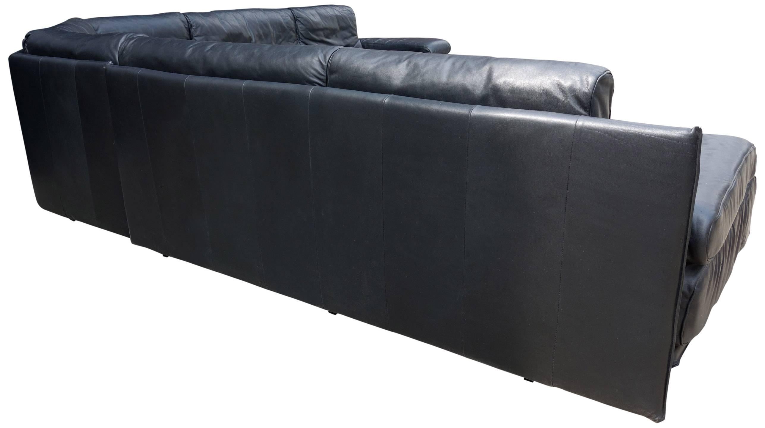 American Midcentury Leather Sectional Sofa