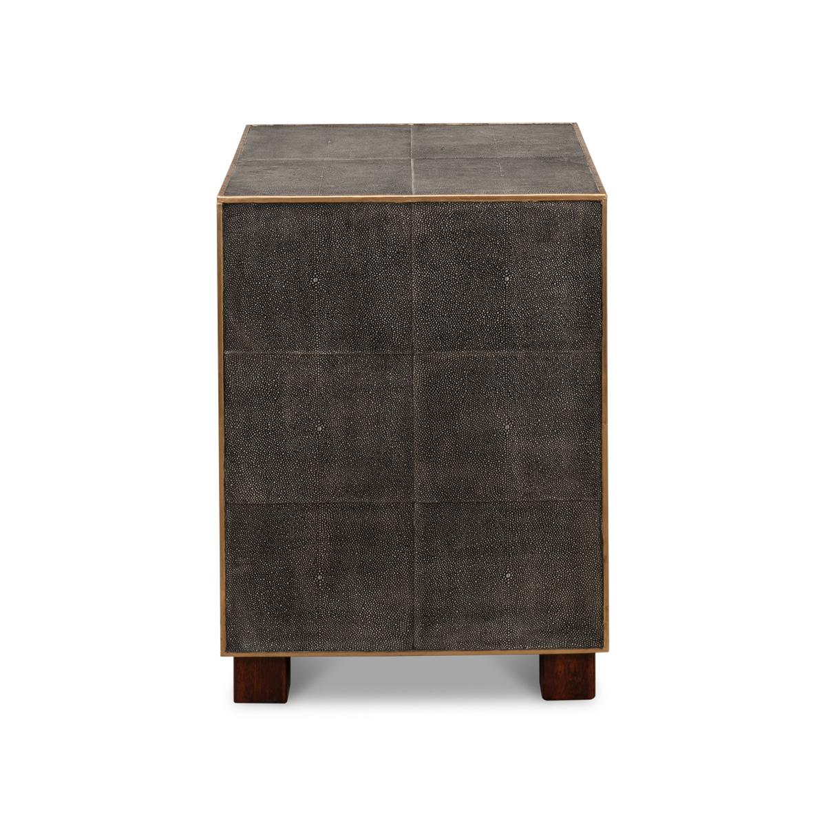 Metal Mid Century Leather Side Table - Gray For Sale
