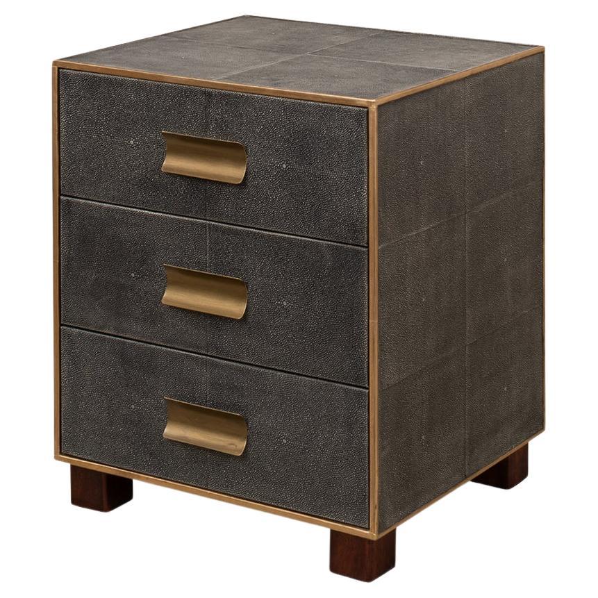 Table d'appoint en cuir Mid Century - Gris en vente