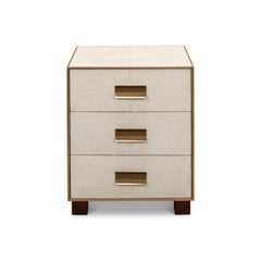 Mid Century Leather Side Table - Osprey White