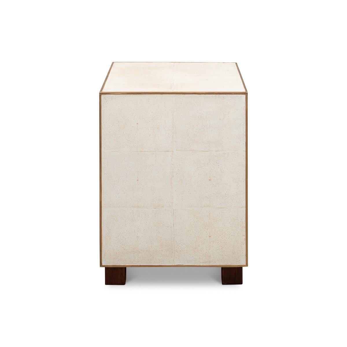 Metal Mid Century Leather Side Table - Osprey White For Sale