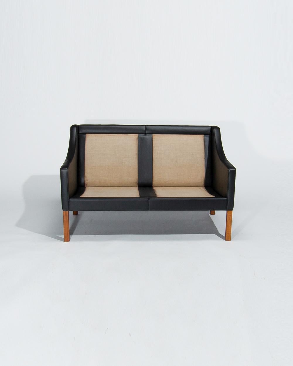 Midcentury Leather Sofa by Borge Mogensen 2208, Danish Design, 1960s 6