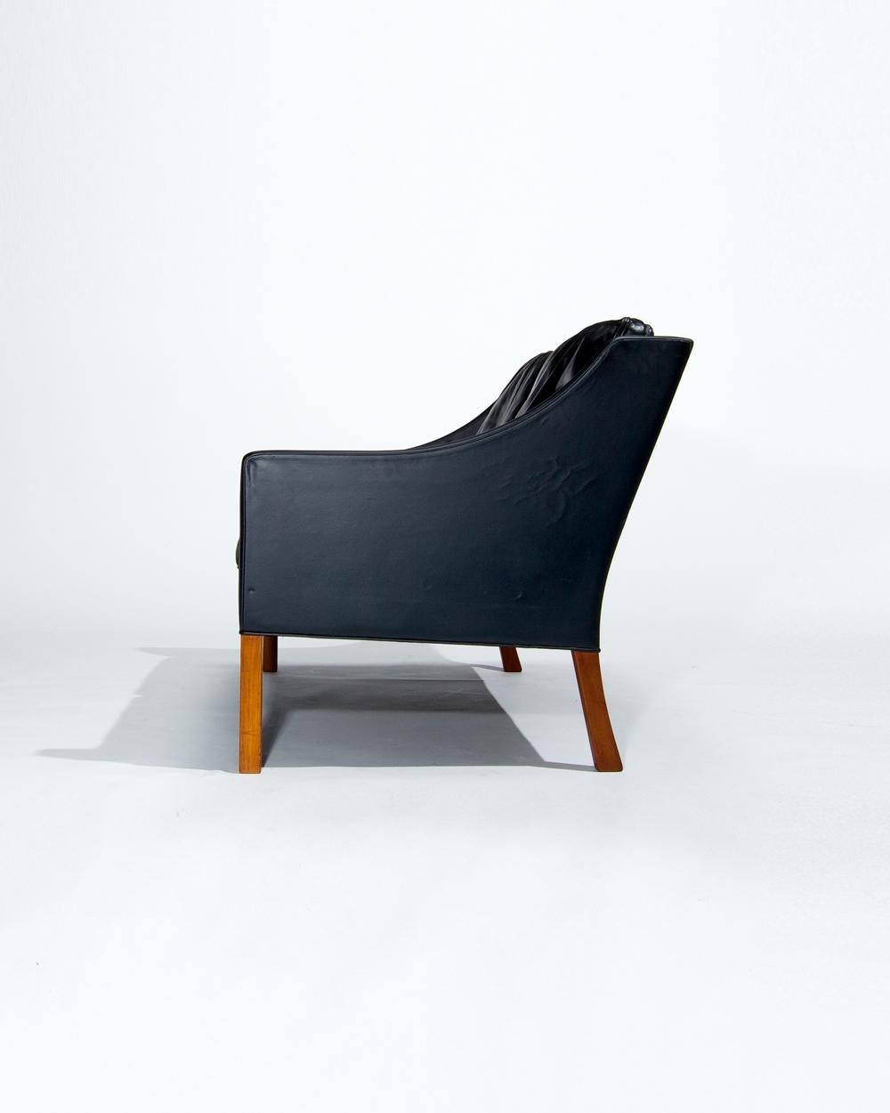 20th Century Midcentury Leather Sofa by Borge Mogensen 2208, Danish Design, 1960s
