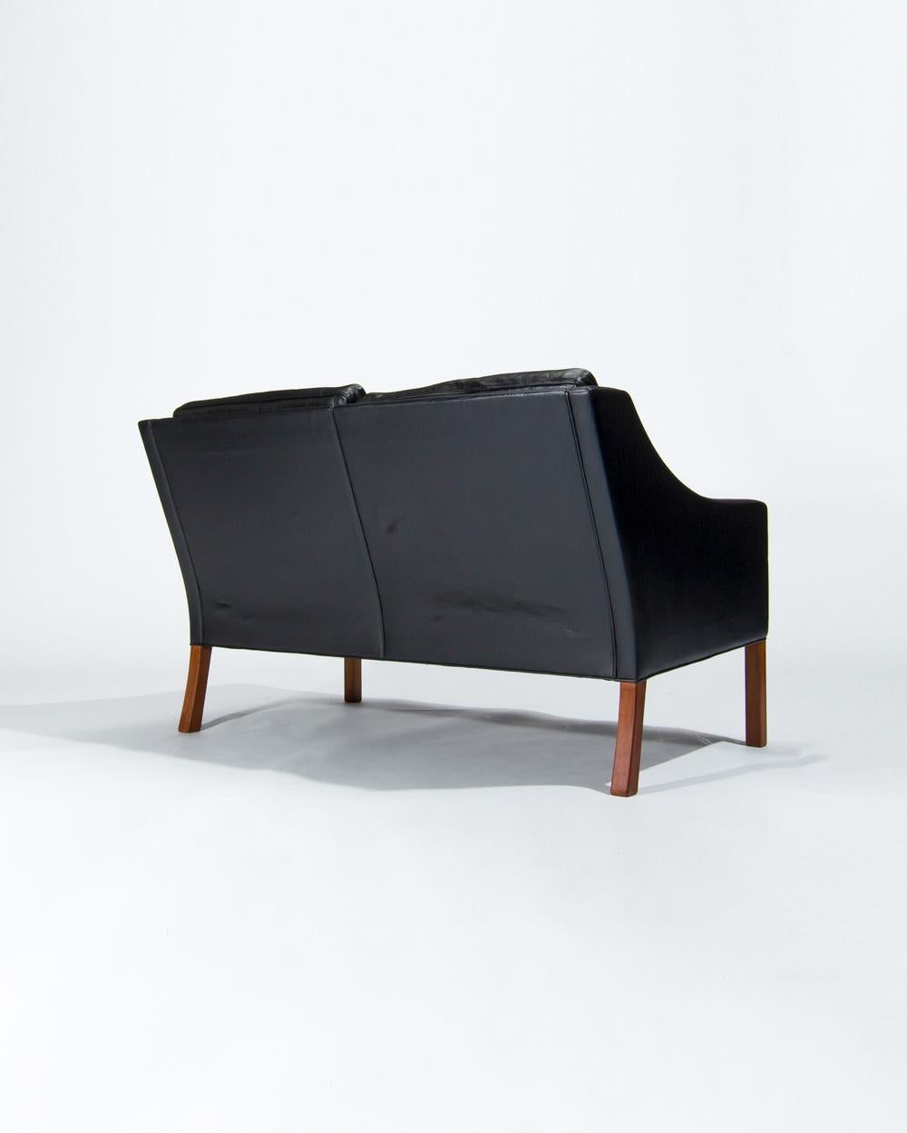 Midcentury Leather Sofa by Borge Mogensen 2208, Danish Design, 1960s 1