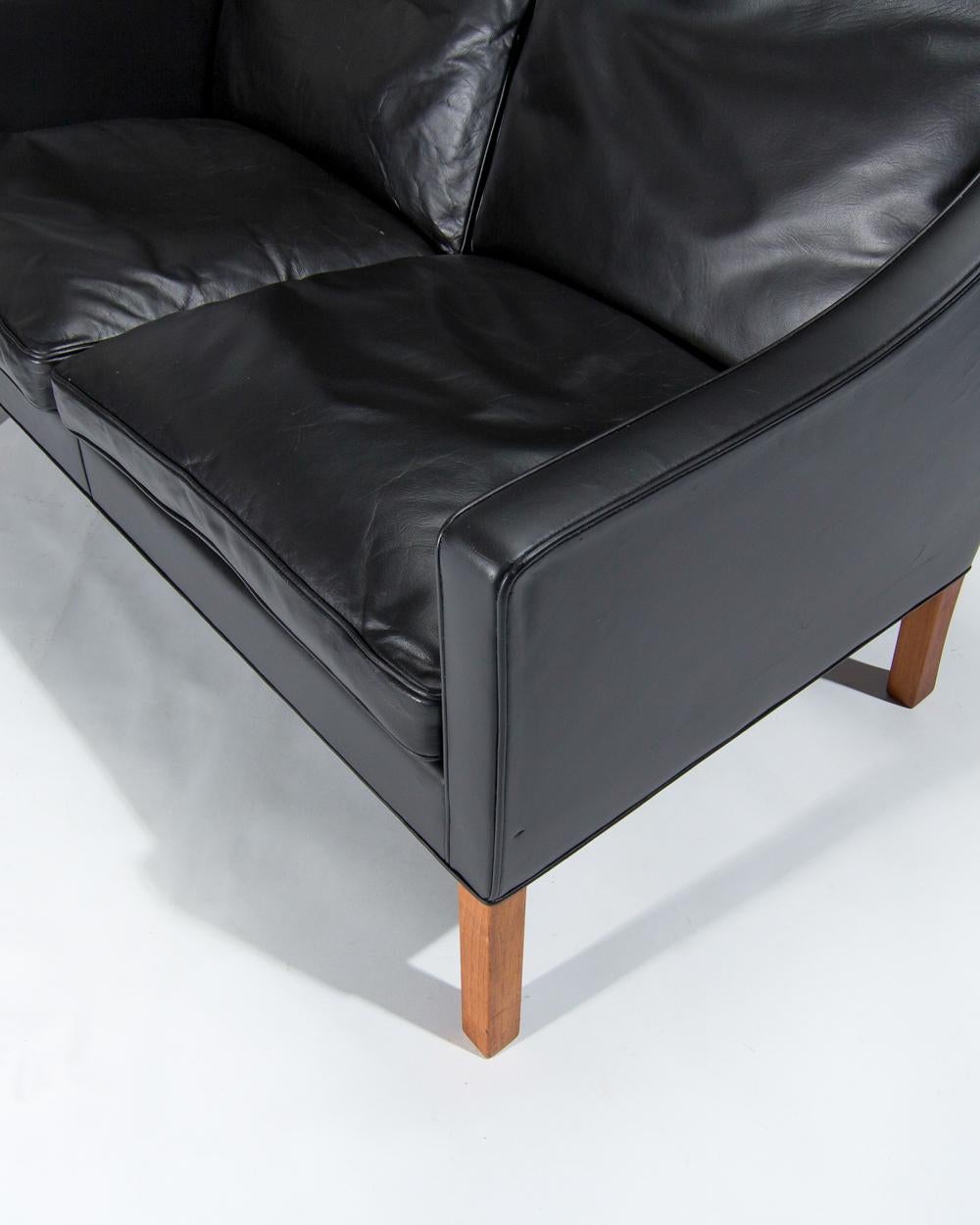 Midcentury Leather Sofa by Borge Mogensen 2208, Danish Design, 1960s 2