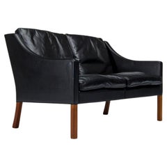Midcentury Leather Sofa by Borge Mogensen 2208, Danish Design, 1960s
